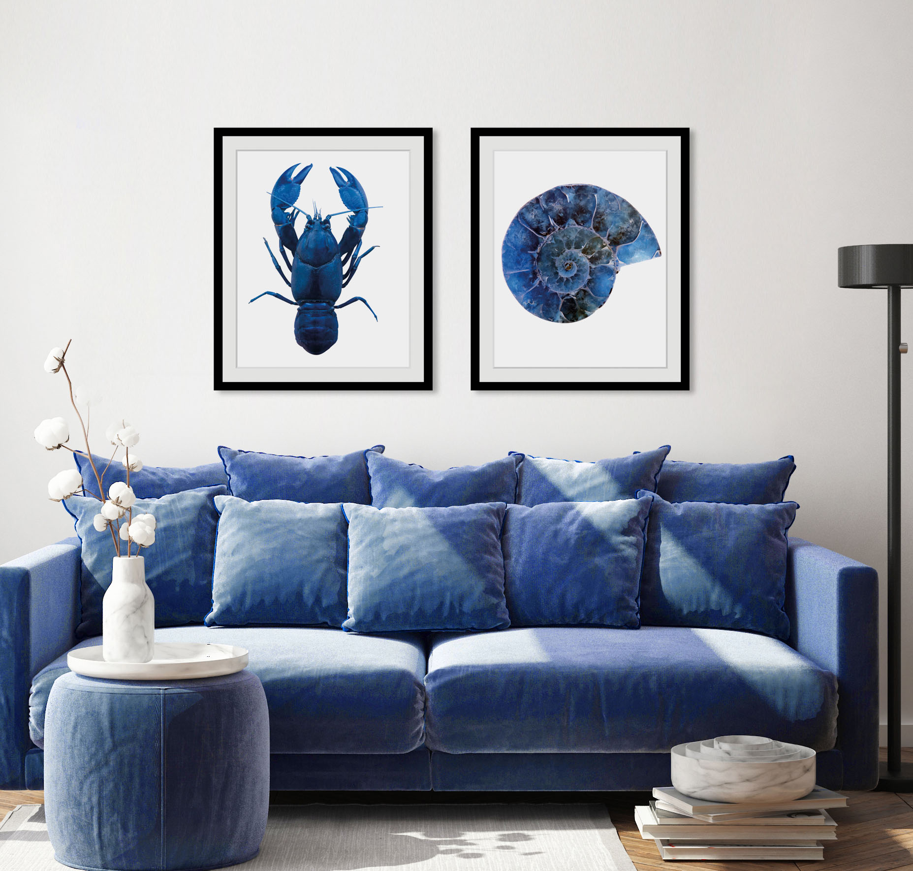 queence Bild "Abel" Kunst Meer Wassertiere 1 Stk. tlg. HD Premium Poster-Druck inkl. Holzrahmen