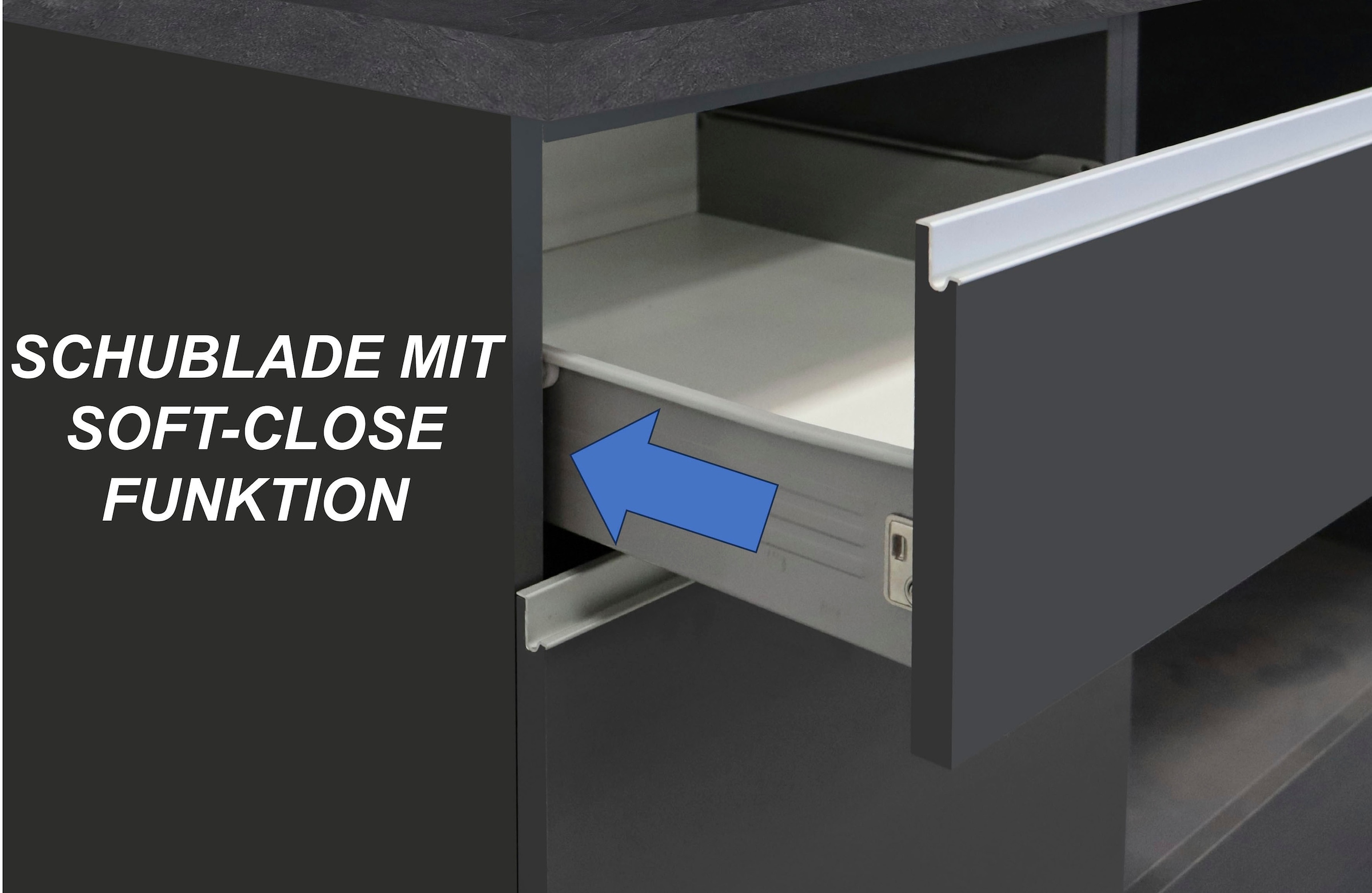 KOCHSTATION Küchenzeile »KS-Sole«, Breite 256 cm, Hängeregal, Geschirrabtropfschrank, ohne E-Geräte