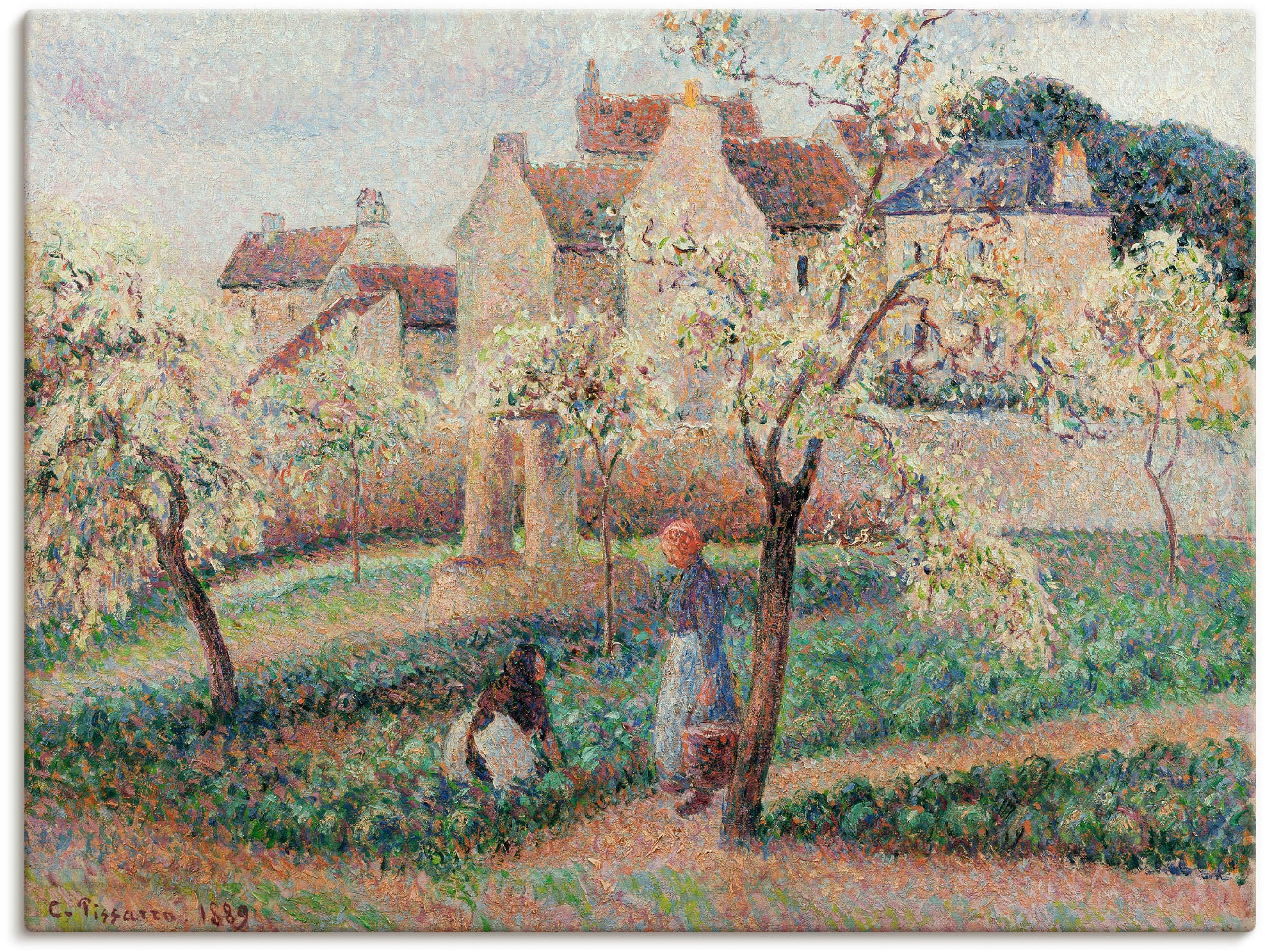 Artland Leinwandbild "Blühende Pflaumenbäume. 1889", Wiesen & Bäume, (1 St.), auf Keilrahmen gespannt