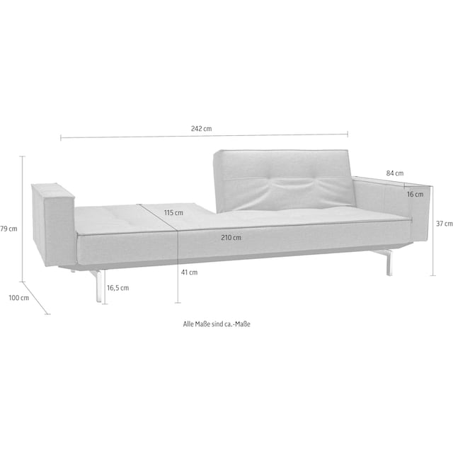 INNOVATION LIVING ™ Sofa »Splitback«, mit Armlehne und chromglänzenden  Beinen, in skandinavischen Design | BAUR