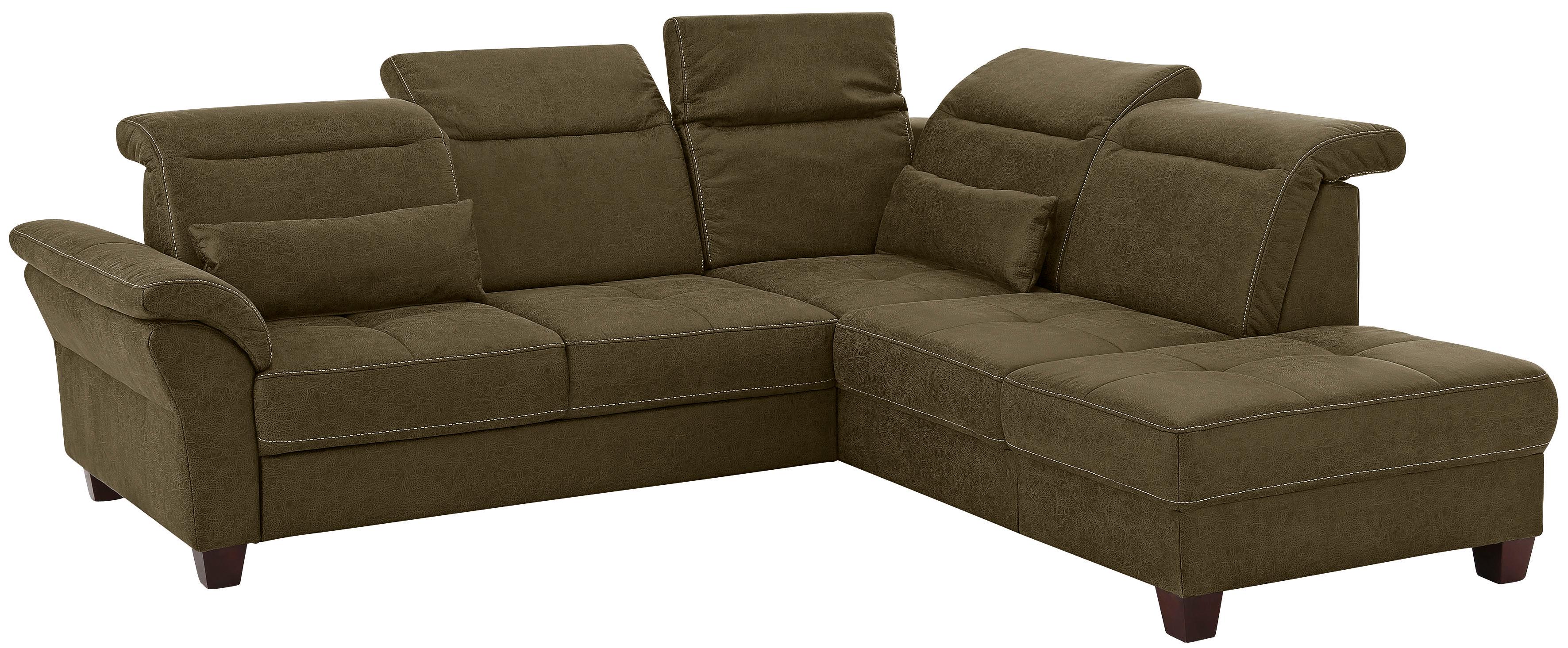 OTTO home Ecksofa "Solvei L-Form" wahlweise auch mit Kopfteilverstellung und Schlaffunktion, Federkern