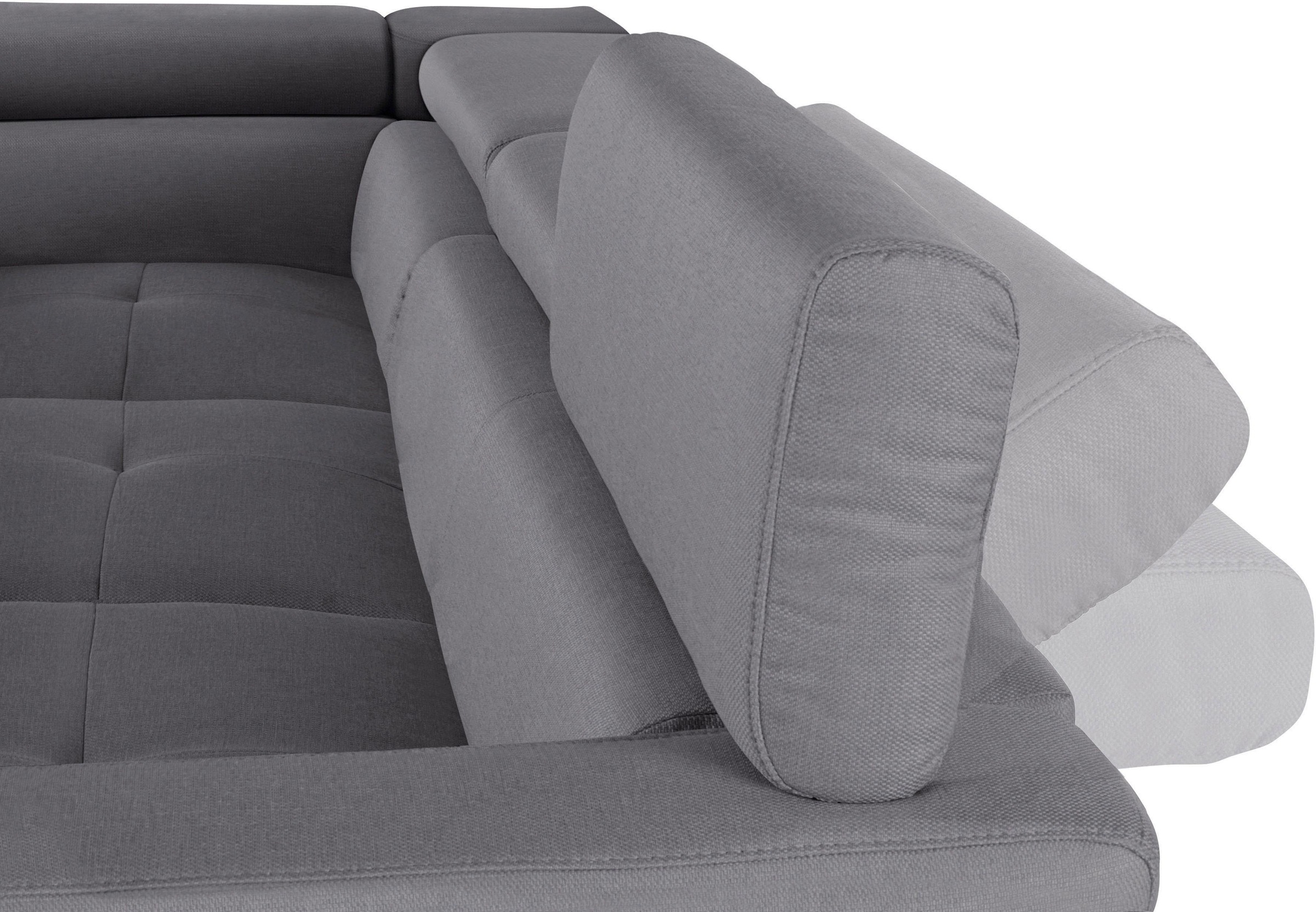 COTTA Ecksofa »Sammy L-Form«, inklusive Kopfteilverstellung, wahlweise mit Bettfunktion