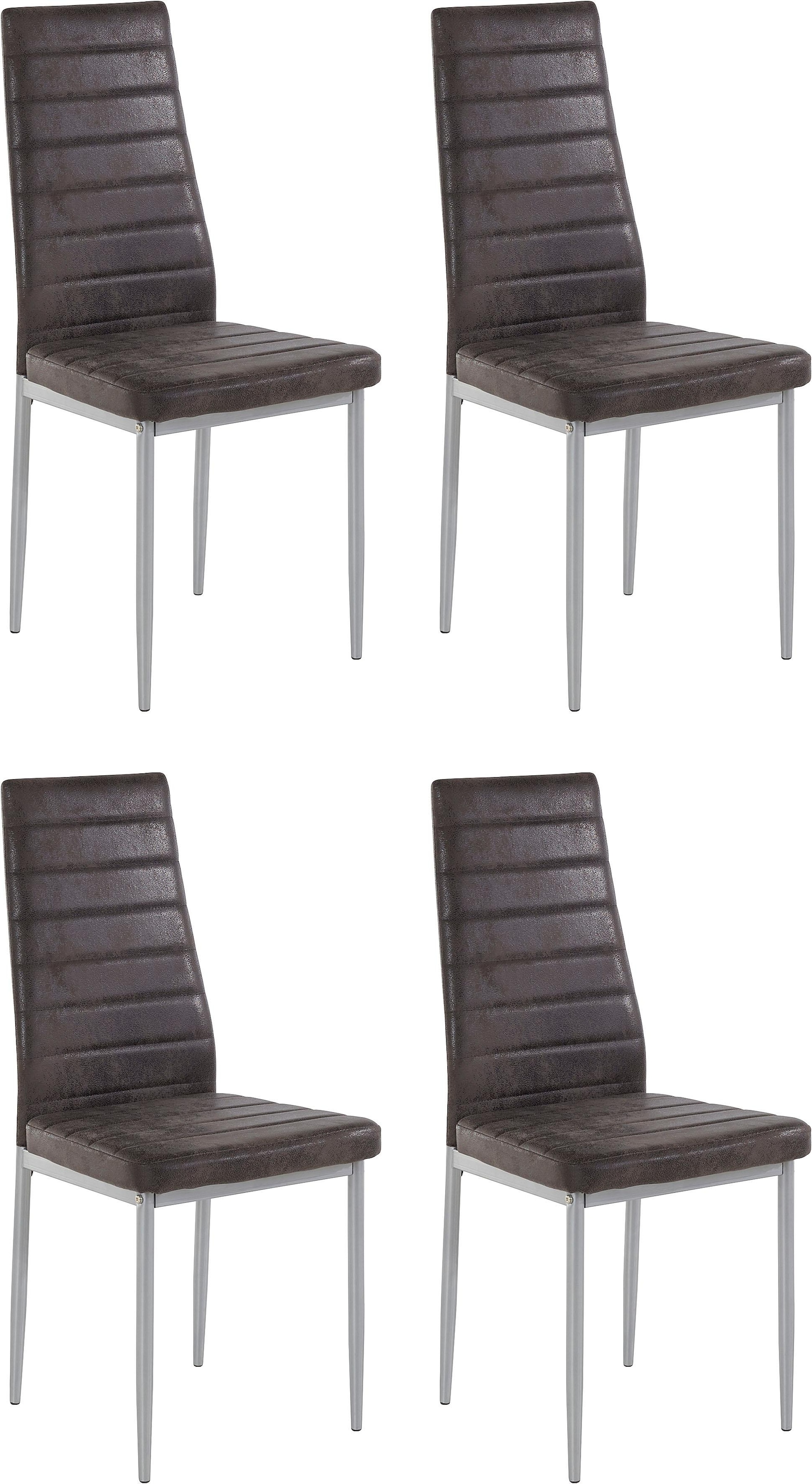 INOSIGN Esszimmerstuhl "Kate" (Set) 4 Stk.Bezug in Microfaser Vintage, silb günstig online kaufen