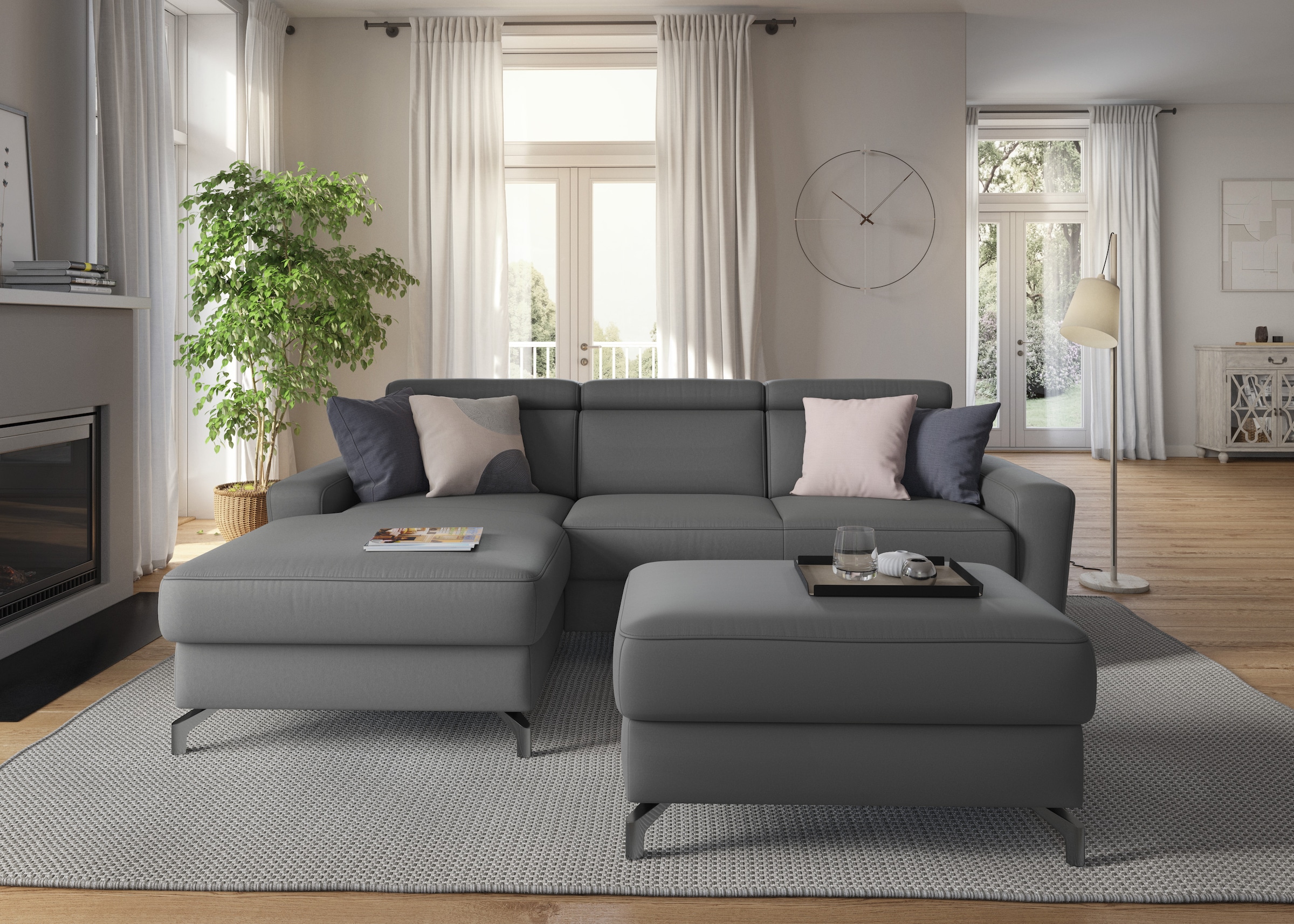 sit&more Ecksofa "Scarlett L-Form" inklusive Kopfteilverstellung, optional Schlaffunktion & Bettkasten