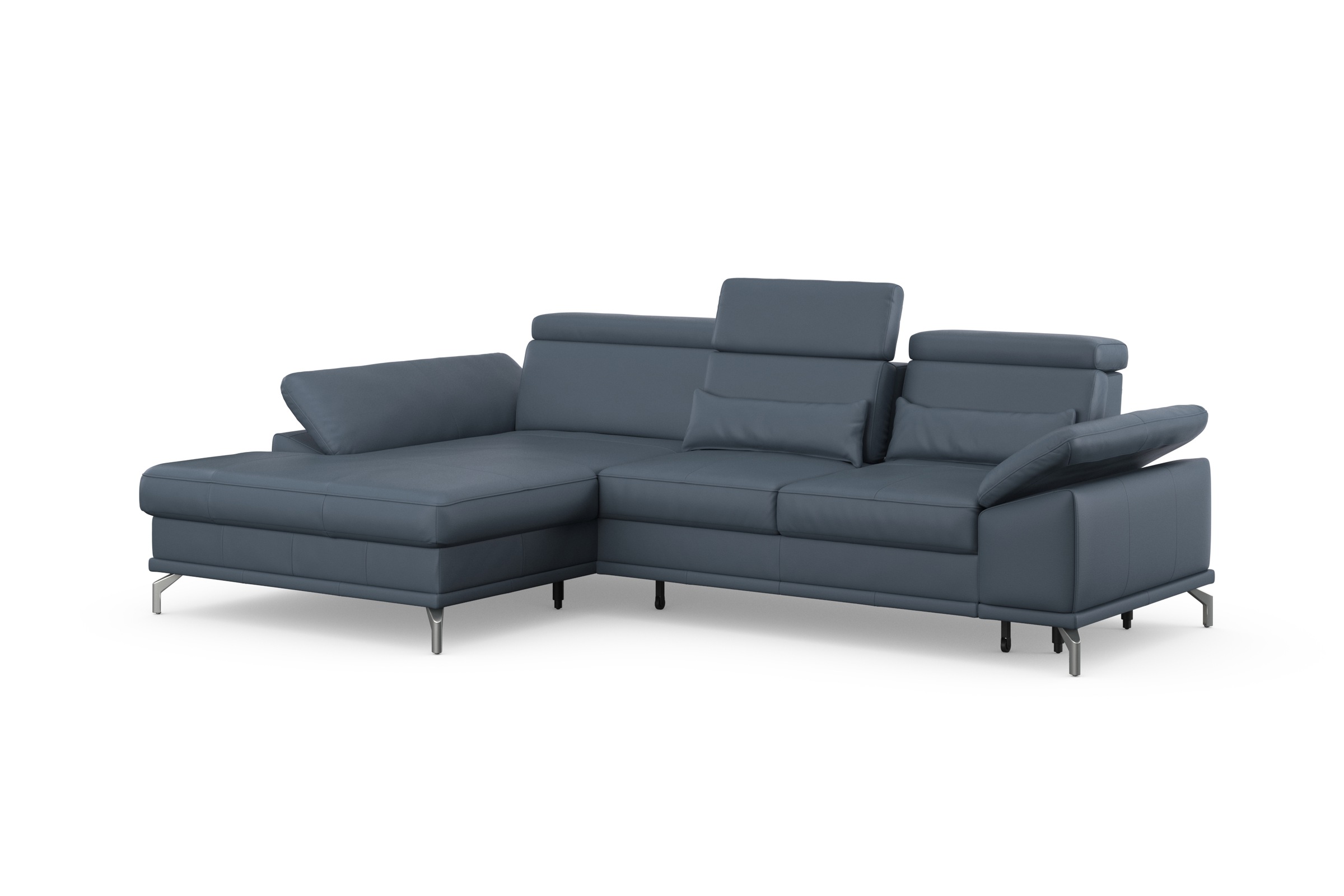 sit&more Ecksofa »Cabrio L-Form, mit Sitztiefenverstellung, Arm- und Kopfteilverstellung«, 2 Nierenkissen, Federkern, optional Bettfunktion und Stauraum
