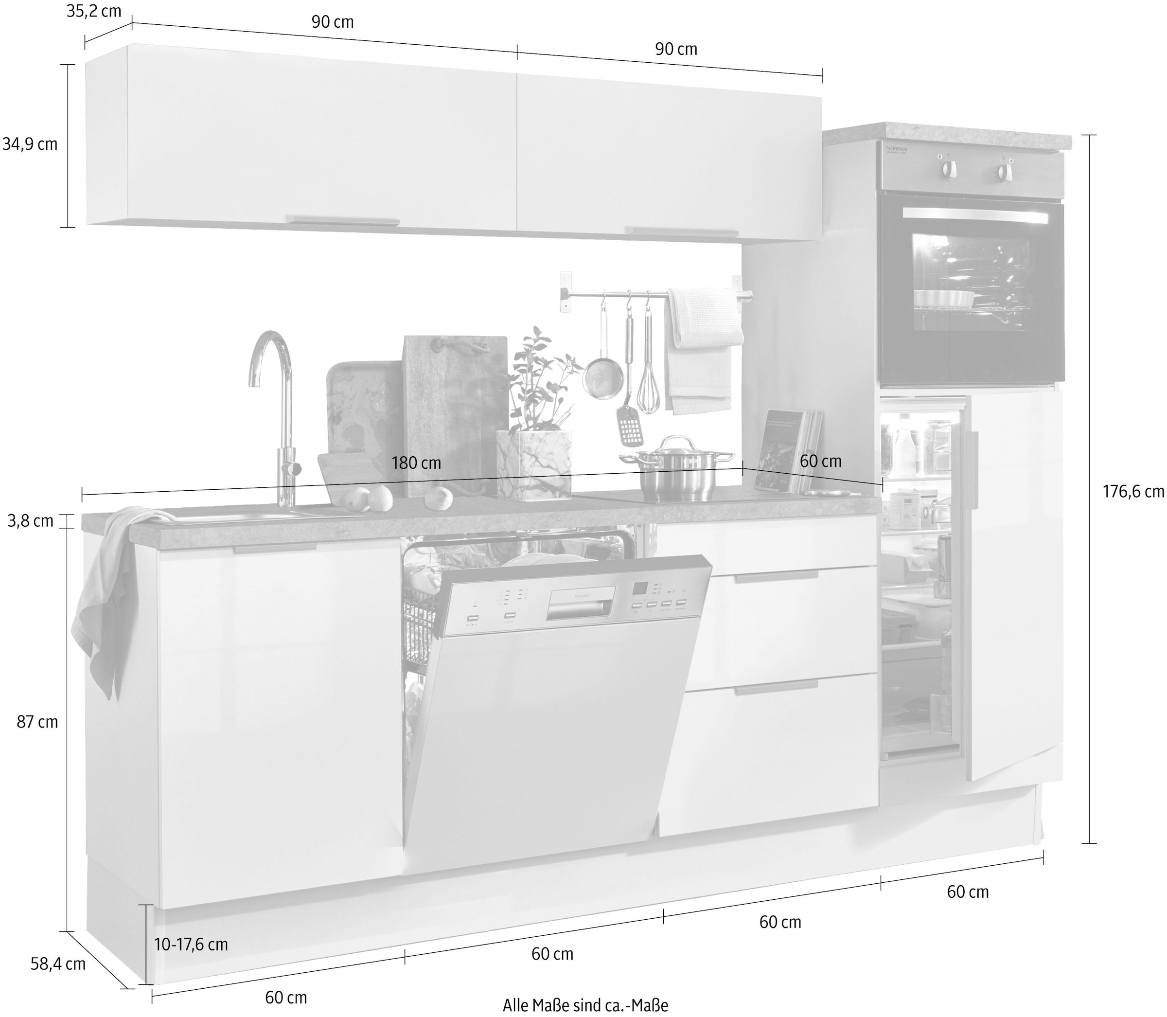 OPTIFIT Küchenzeile Vollauszug und kaufen Soft-Close-Funktion, BAUR mit cm E-Geräte, Breite »Tara«, 240 ohne 
