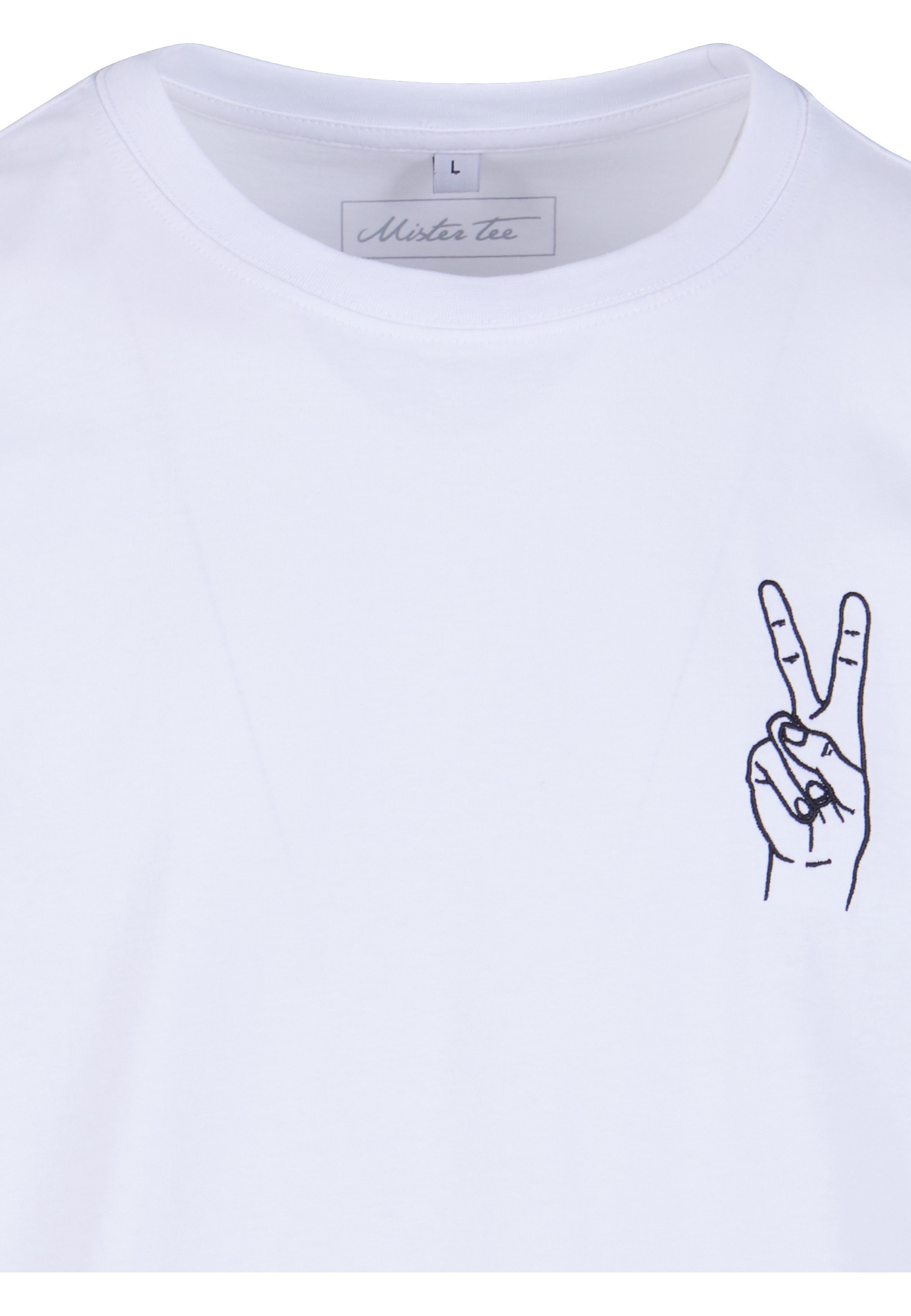 MisterTee T-Shirt »MisterTee Herren Peace Sign Tee EMB« 1 Stk.