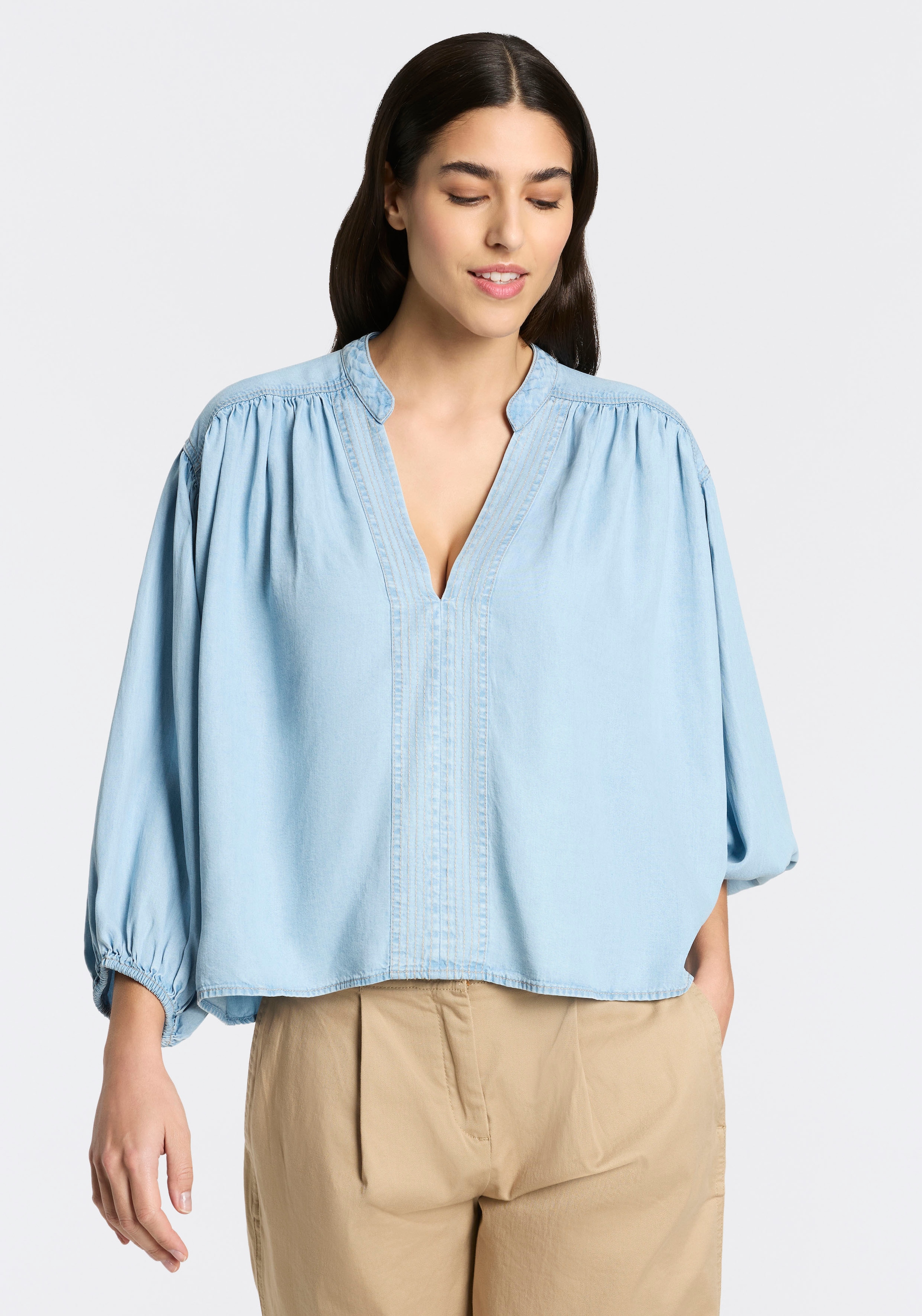 BOSS ORANGE Schlupfbluse "Barda Premium Damenmode" mit Ballon-Ärmeln günstig online kaufen