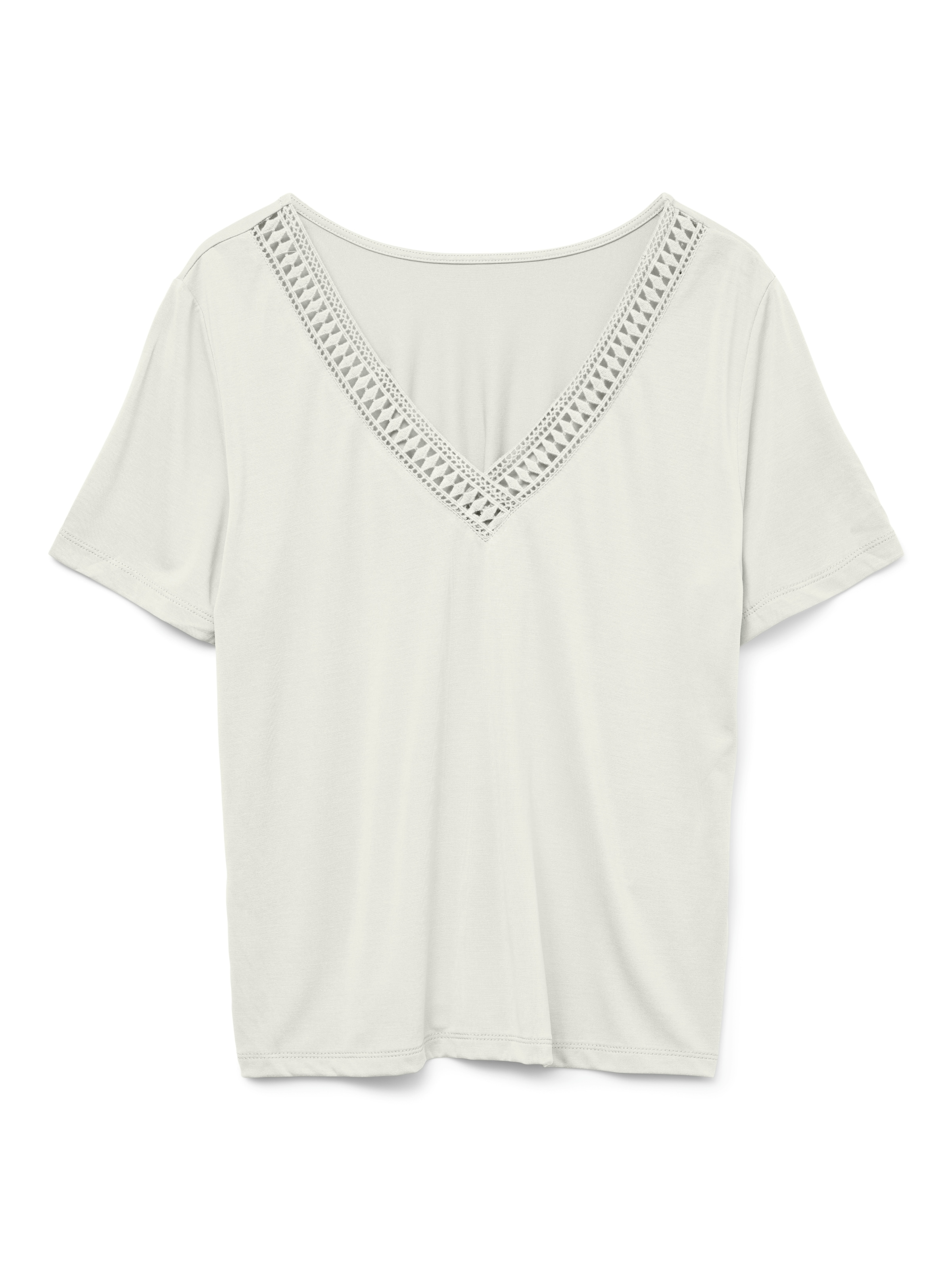 Vero Moda Kurzarmshirt "VMSAVANNAH LACE 2-WAY SS TOP JRS" günstig online kaufen