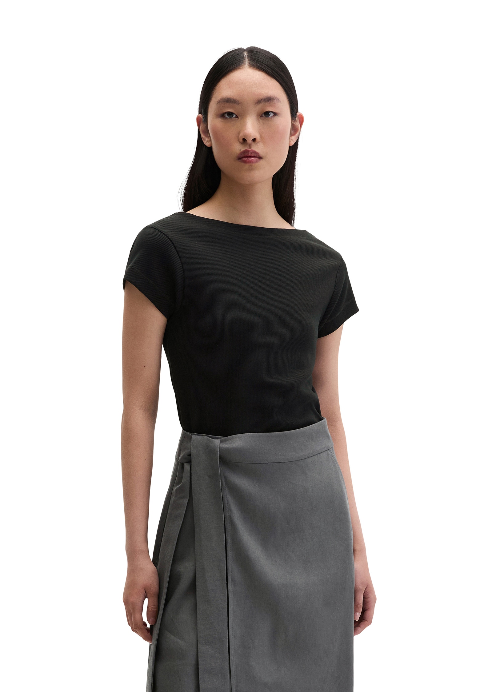 Marc OPolo T-Shirt "aus elastischem Rippjersey" günstig online kaufen