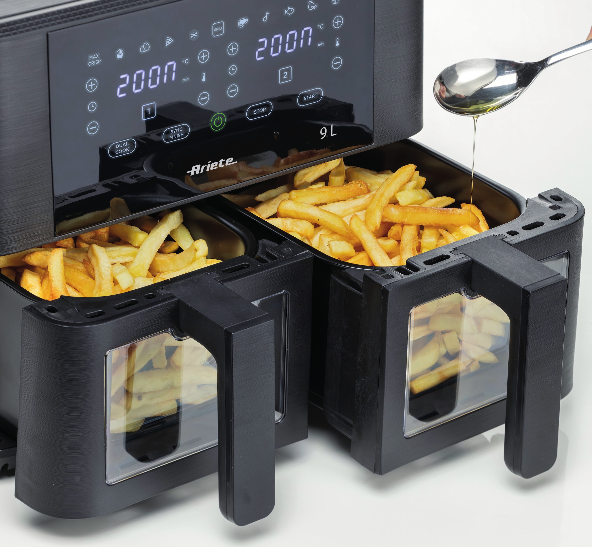 Ariete Heißluftfritteuse »4631 Air Fryer Dual 9 L«, 2400 W