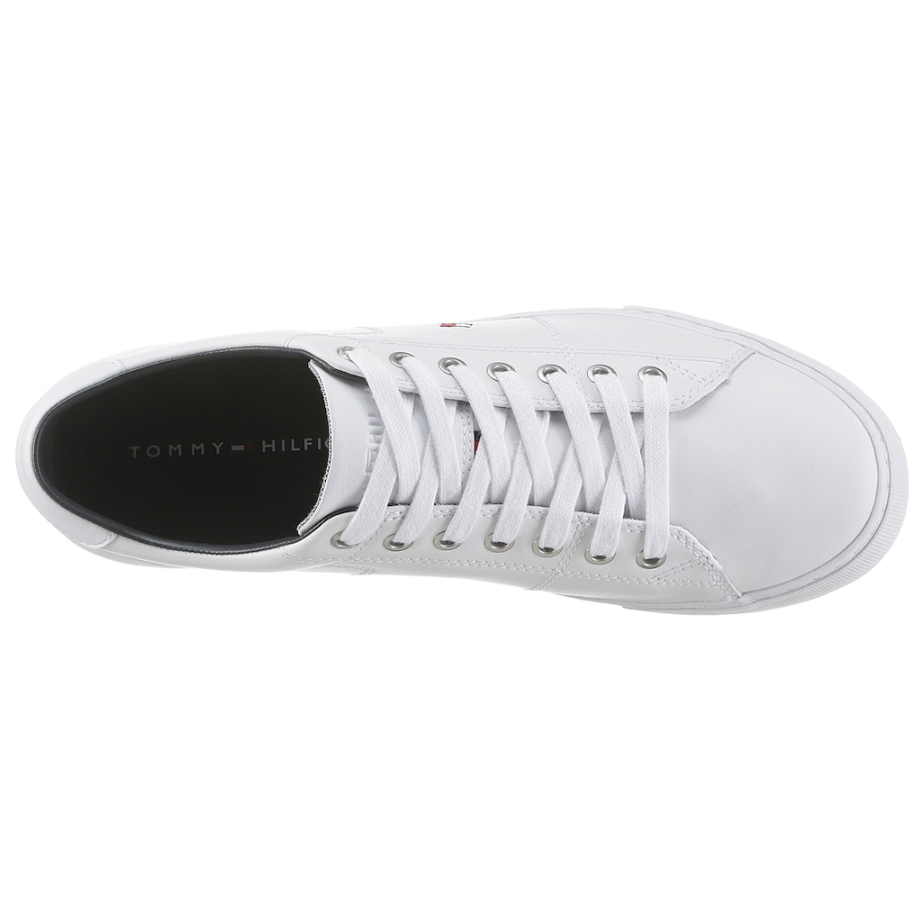 Tommy Hilfiger Sneaker »ESSENTIAL LEATHER SNEAKER«, Freizeitschuh, Halbschuh, Schnürschuh