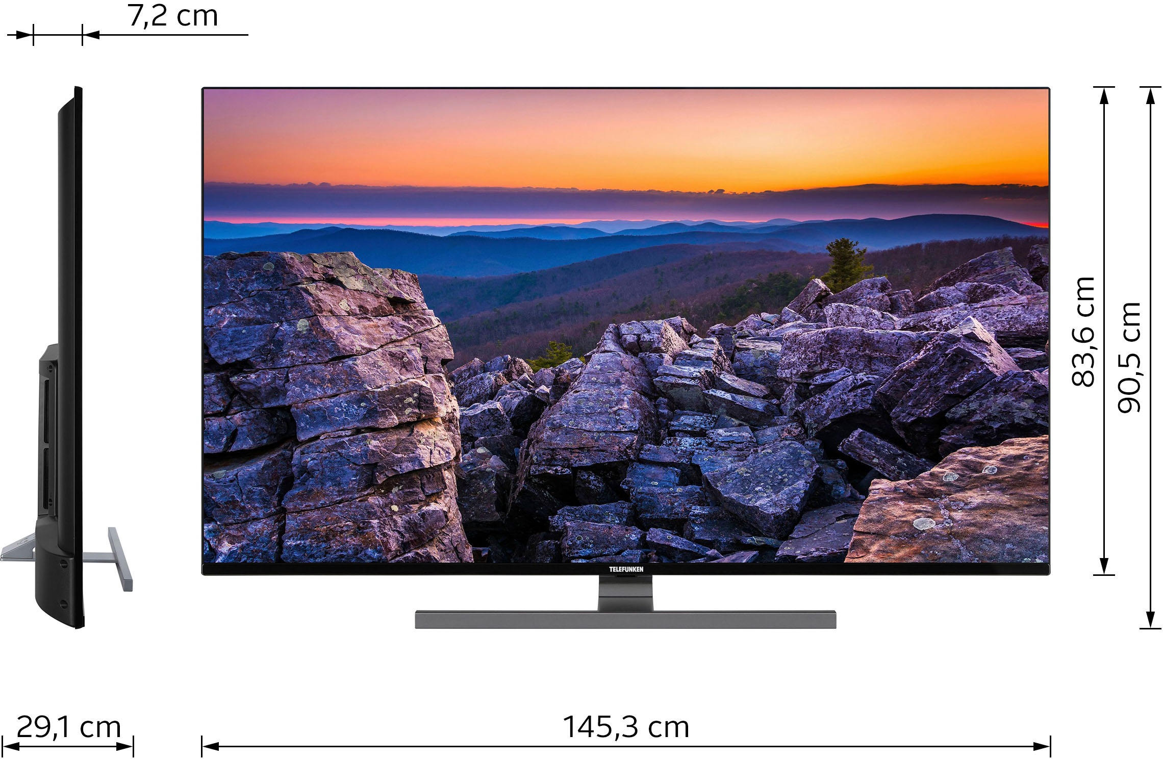 Telefunken LED-Fernseher »D65V900M4CWH«, Vision, TV, Monaten Herstellerlangzeitgarantie HDR10, HD, 9.0, Ultra cm/65 Smart- Zoll, 4K Dolby 36 BAUR | 164