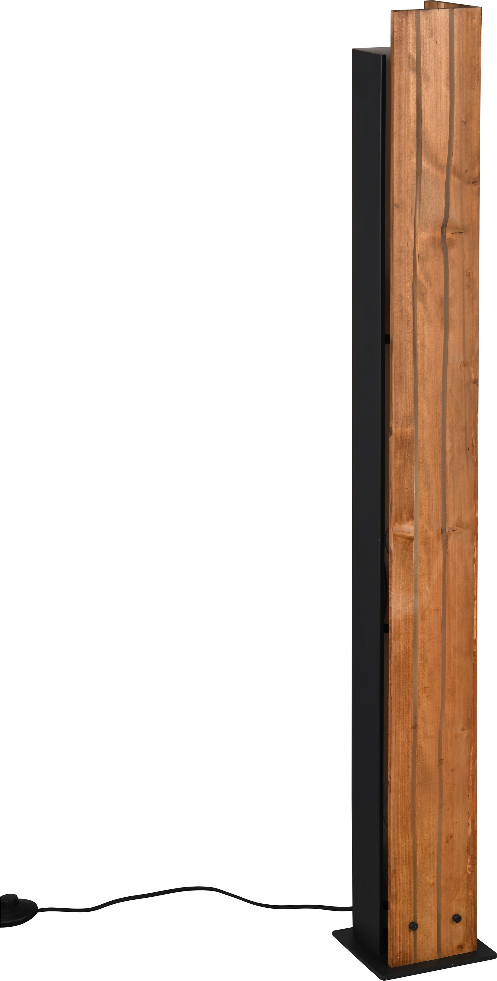 TRIO Leuchten Stehlampe »KARUNI, Stehleuchte aus Metall + Holz naturbelassen, indirektes Licht« E27 1 Stk. warmweiß - kaltweiß exkl 3x E27 max 10W, Höhe 121 cm Holz Stehleuchte Wohnzimmer
