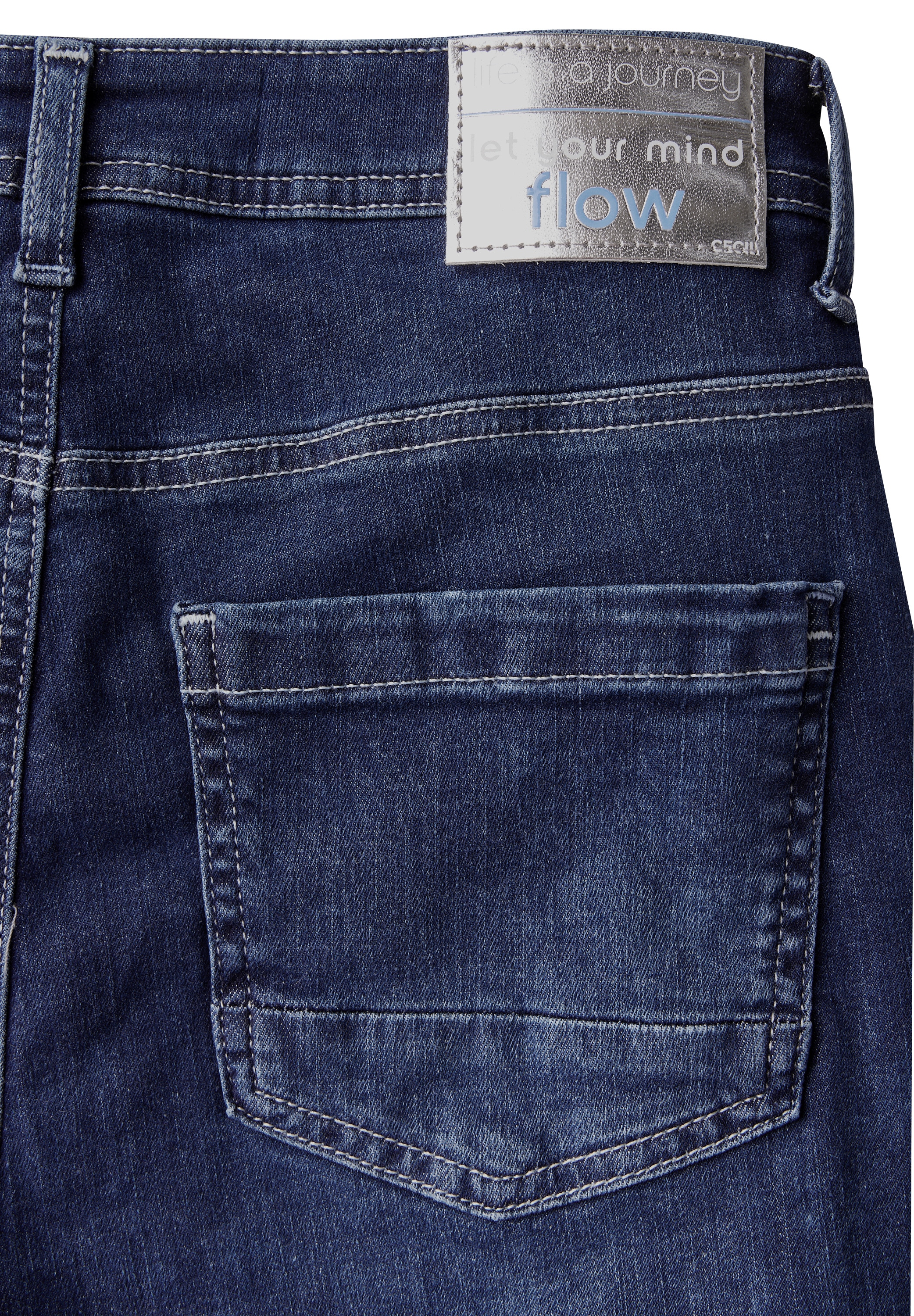 Cecil Slim-fit-Jeans, in dunkelblauer Waschung