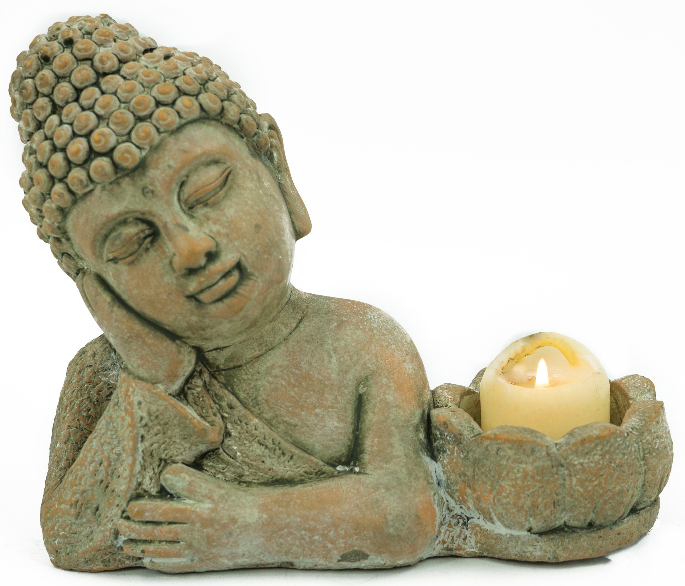NOOR LIVING Kerzenhalter "Buddha" aus Zement günstig online kaufen