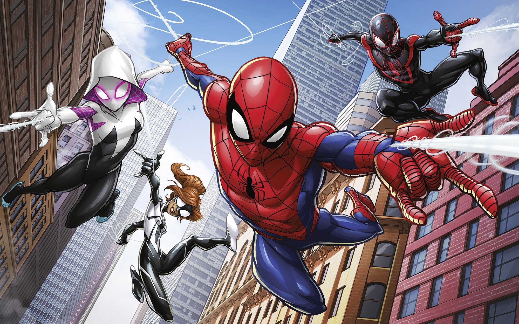 Komar Kindertapete »Marvel Spider-Man Swinging Crew«, bedruckt