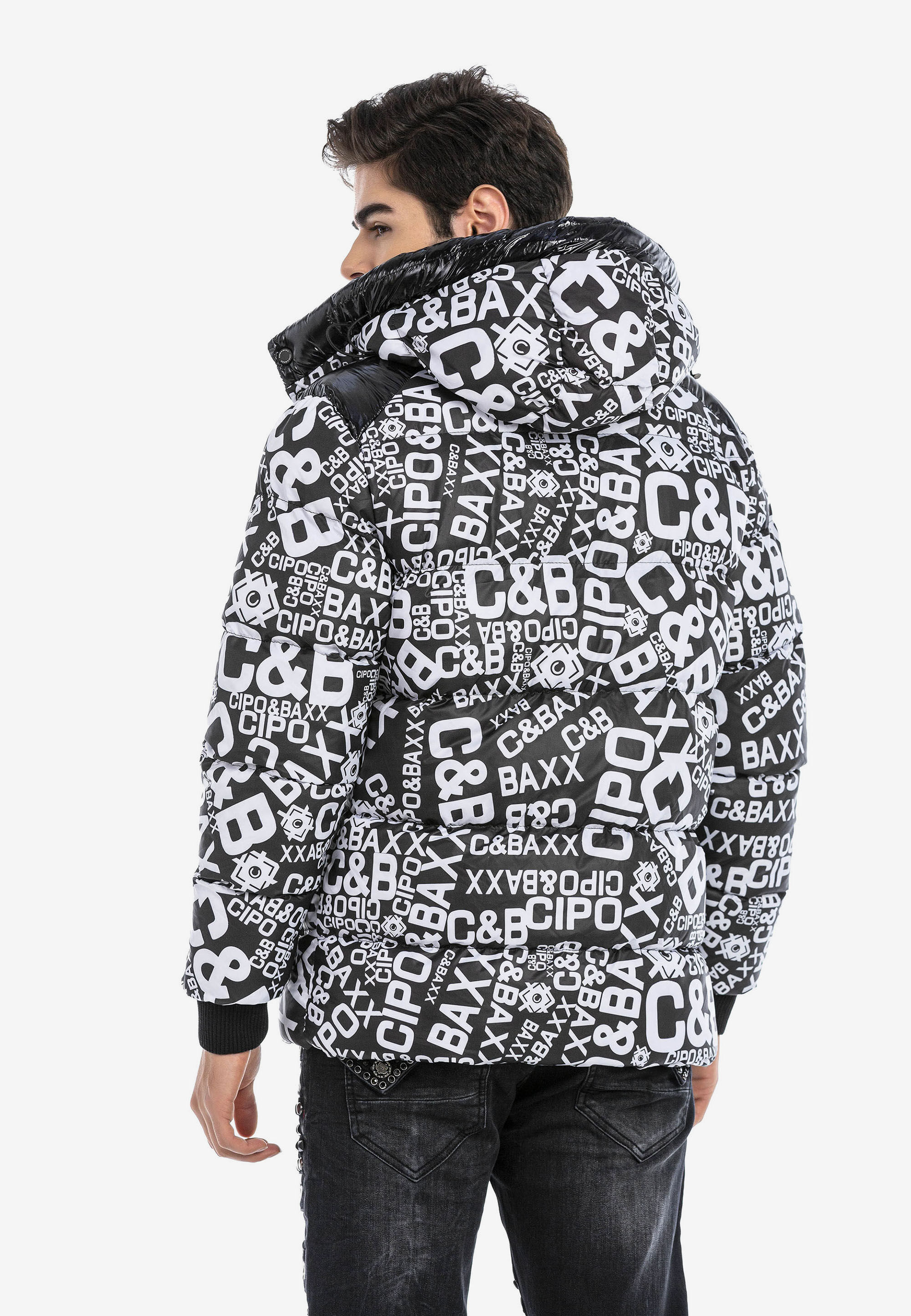 Thumbnail - Cipo & Baxx Winterjacke "Winterjacke", mit Kapuze, mit stylischem Schriftzug