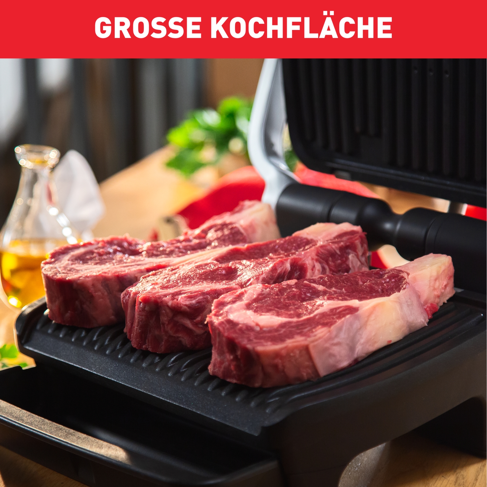 Tefal Kontaktgrill »GC750D OptiGrill Elite«, 2000 W, 12 Programme, intuitiver Sensor, Grillboost-Funktion, Rezeptbuch App