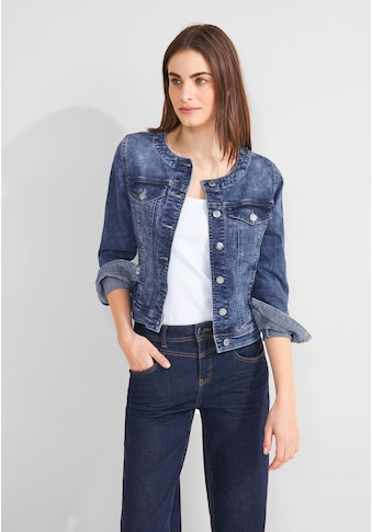 Jeansjacke, ohne Kapuze, mit Knopfleiste