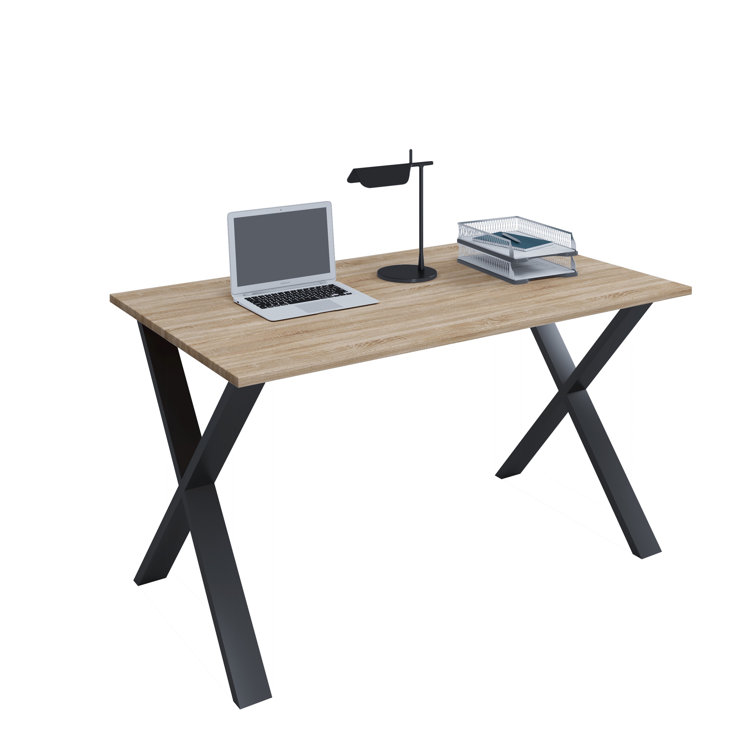 Schreibtisch VCM "Schreibtisch Bürotisch Computertisch 110x50 Lona X", braun (schwarz, sonoma, eiche), B:110cm T:50cm, Tische, Schreibtisch