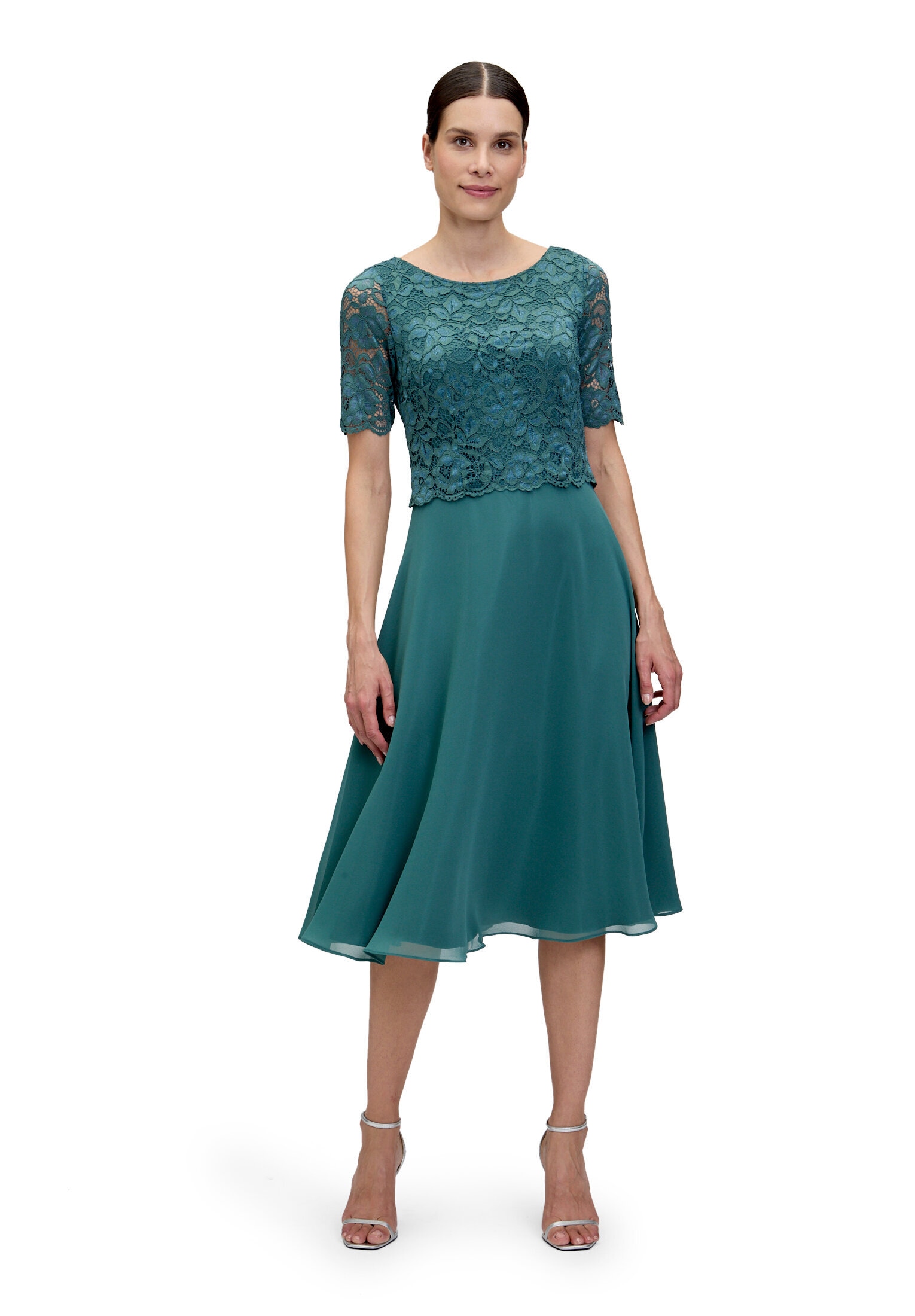 Vera Mont Cocktail Dress Dark Emerald Size 42 4