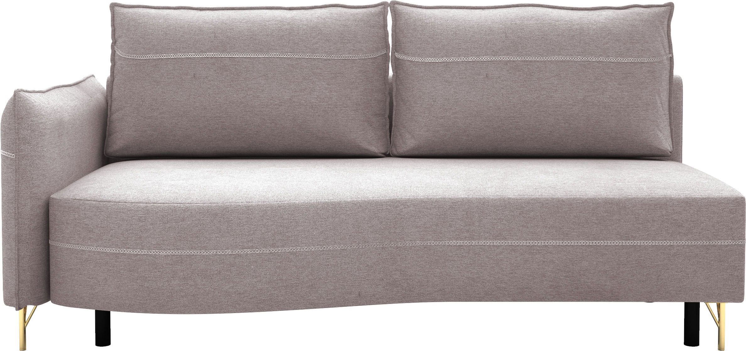 exxpo - sofa fashion Loungesofa »mit toller Kontrastnaht, Solitärmöbel, bequem, schmale Armlehne«, Schlafsofa mit Bettfunktion und Bettkasten, komfortabler Federkern