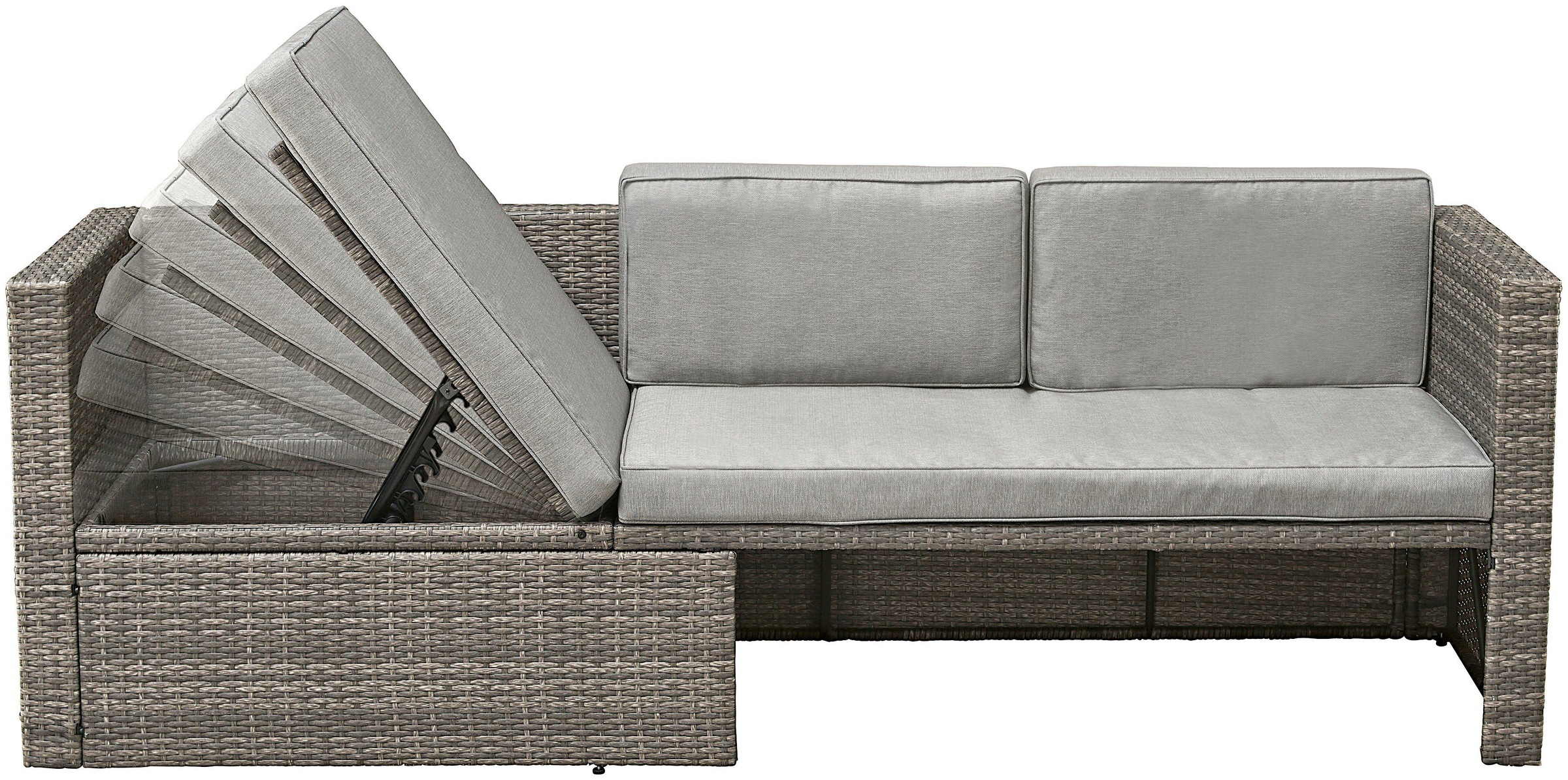 KONIFERA Gartenlounge-Set »Lagos Premium«, (13 tlg.), 3er-Sofa, 3 Hocker, Tisch, Polyrattan