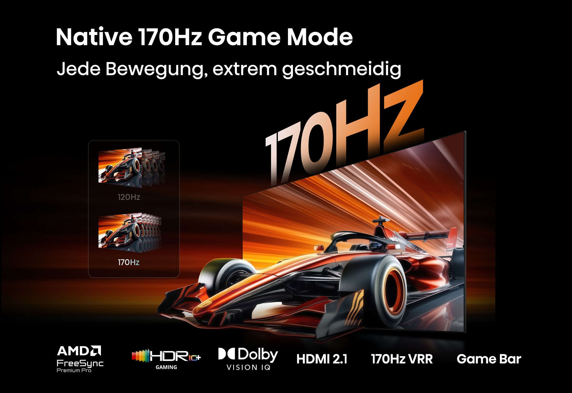 Hisense Mini-LED-Fernseher »65UR9DS« 164 cm/65 ″ Smart-TV