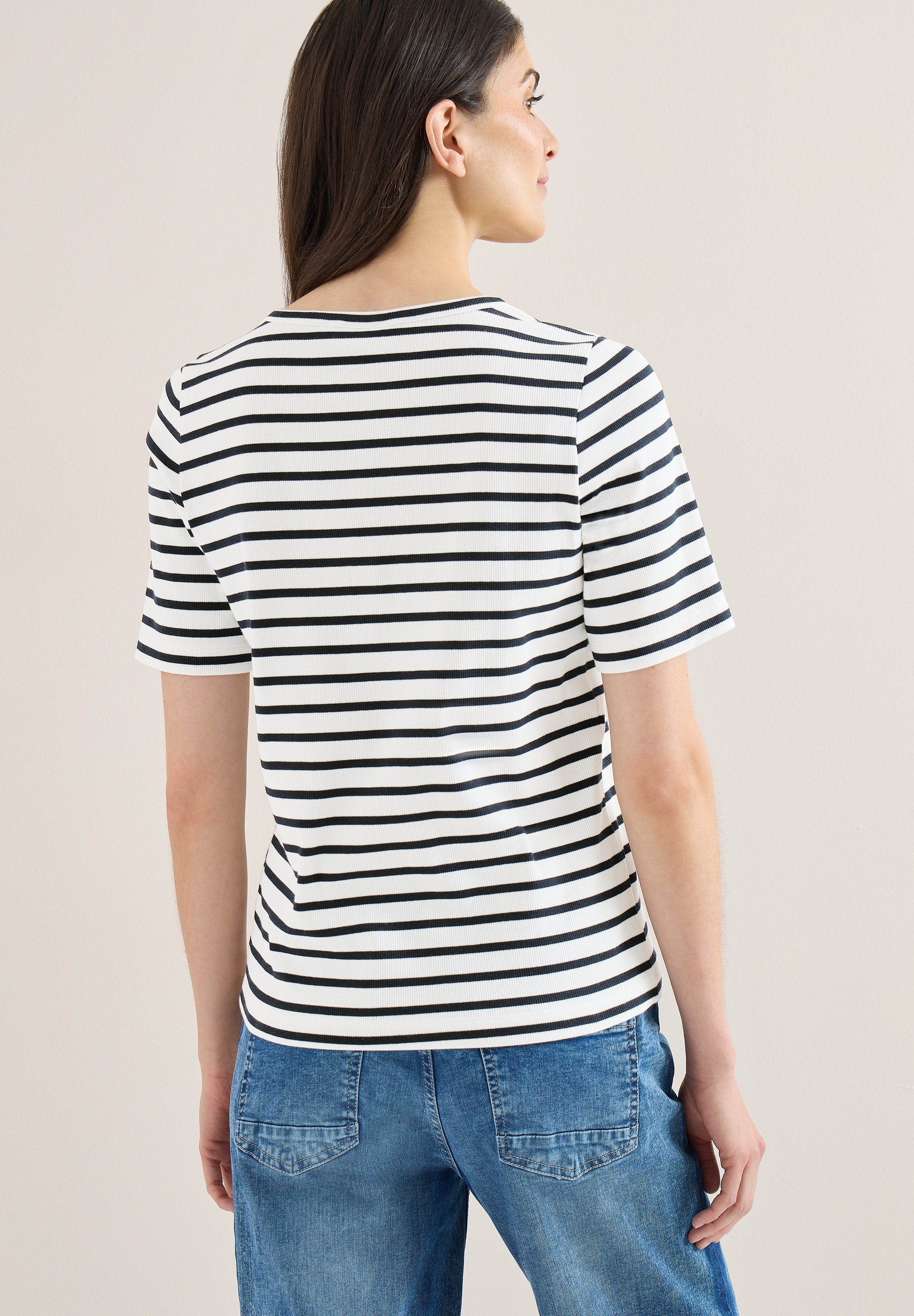 Cecil Rundhalsshirt in Streifen-Optik günstig online kaufen