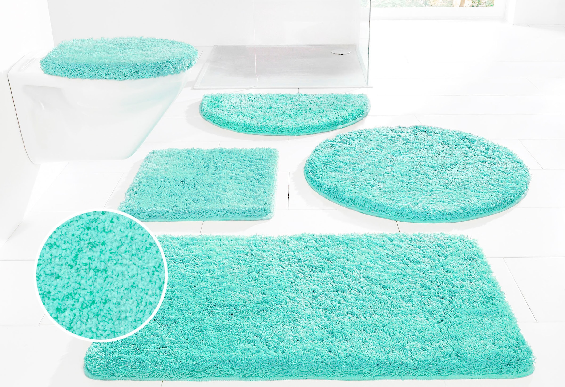 my home Badematte "Sanremo, Badvorleger, Badezimmer Teppich, sehr weich" Hö günstig online kaufen