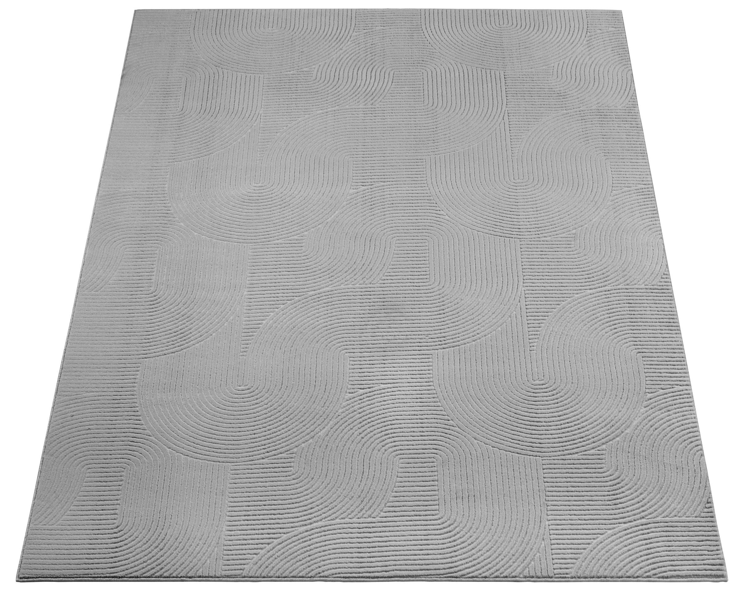 Designteppich OTTO HOME "Zoelle 3D Optik/Hoch-Tief Effekt", grau, B:120cm H:8mm L:160cm, Polyester, Teppiche, mit Anti-Rutsch-Rücken, angenehm weich, Teppich Wohnzimmer Boho Design 2