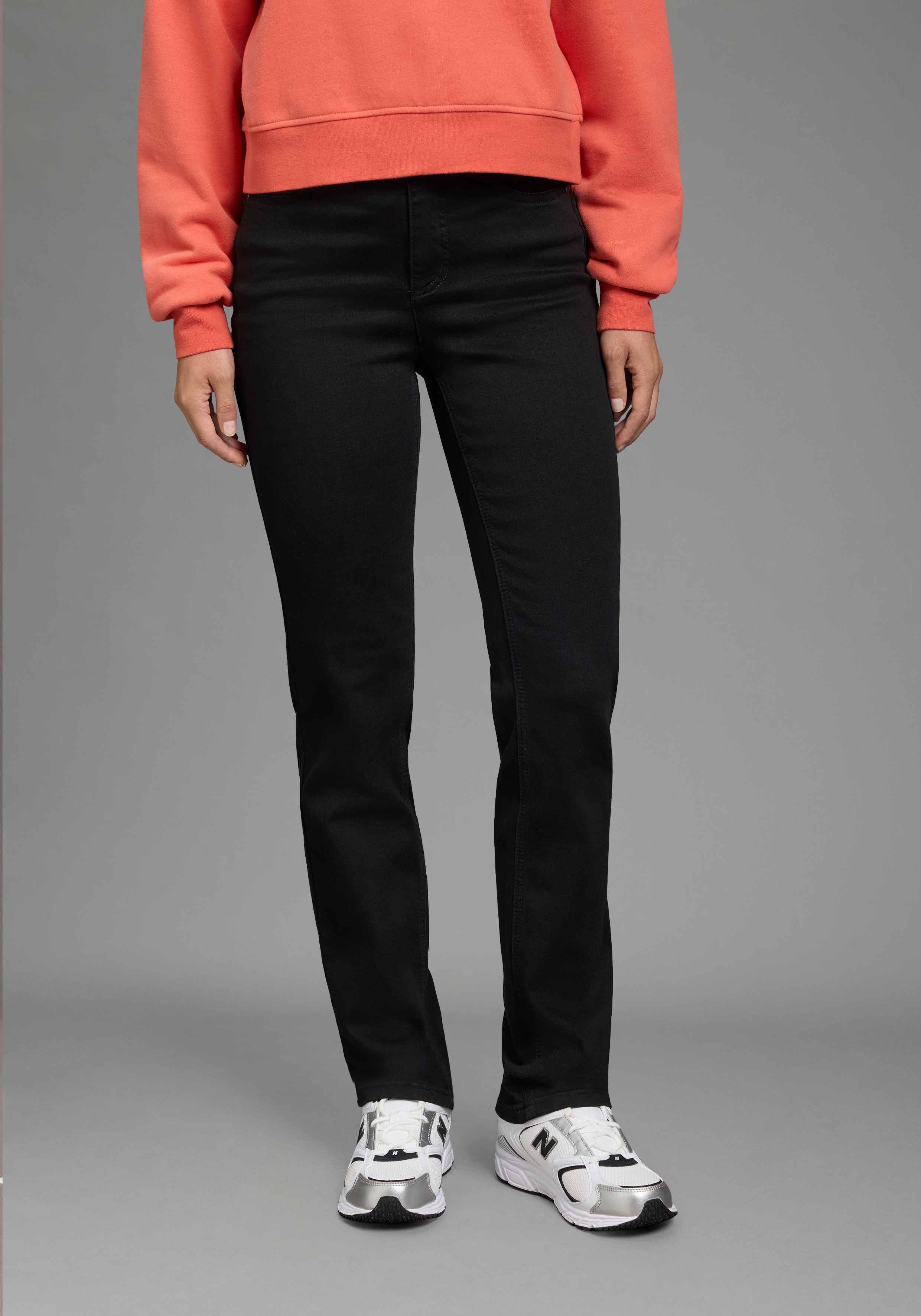 Arizona Gerade Jeans "Ultra-Stretch" Used-Look-Waschung