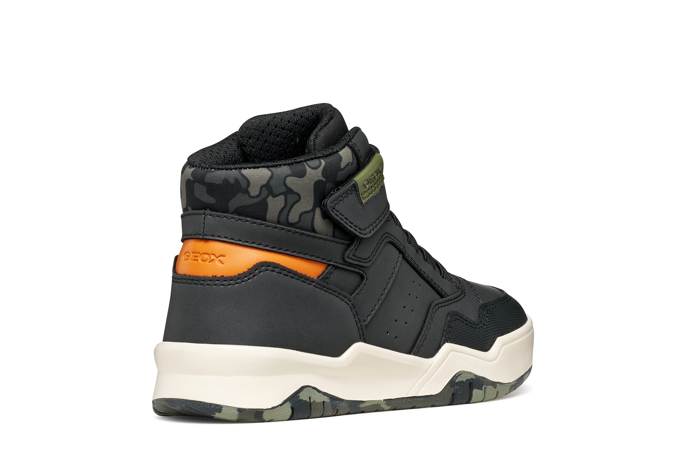 Geox Sneaker »J PERTH BOY«  Freizeitschuh mit Kontrastbesätzen, Gummizug und Klettriemchen