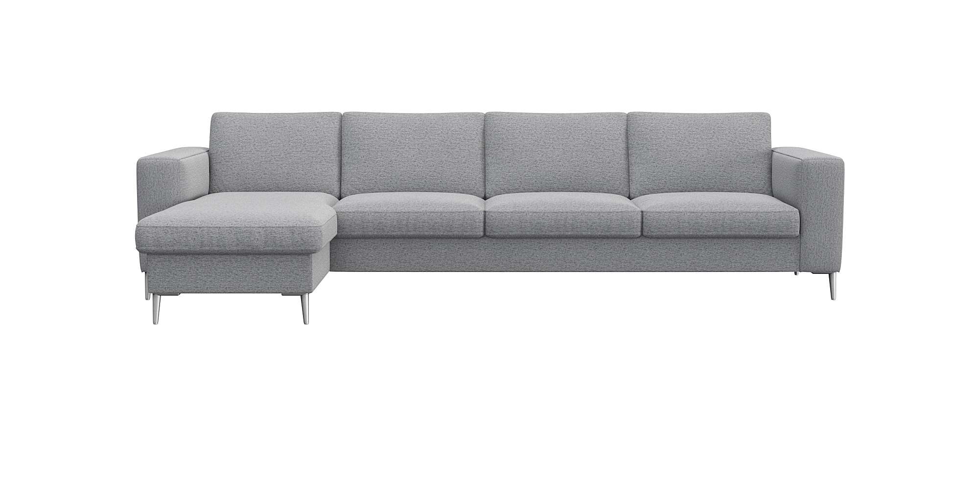 FLEXLUX Ecksofa "Fiore, super Sitzkomfort durch Kaltschaum im Sitz, L-Form" breite Armlehnen, Füße Alu