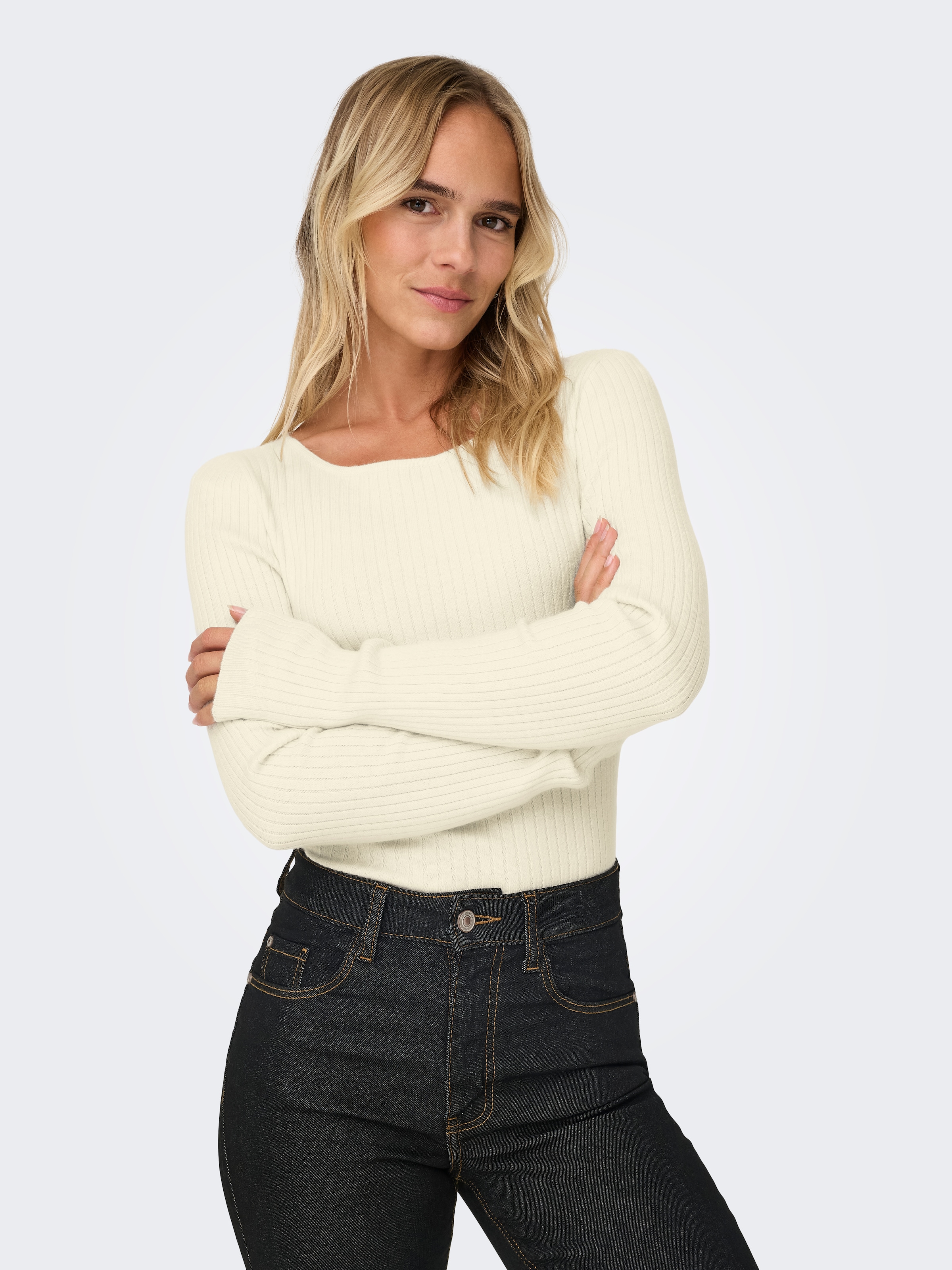 ONLY Strickpullover "ONLIBI LS RIB BOATNECK CC KNT" günstig online kaufen