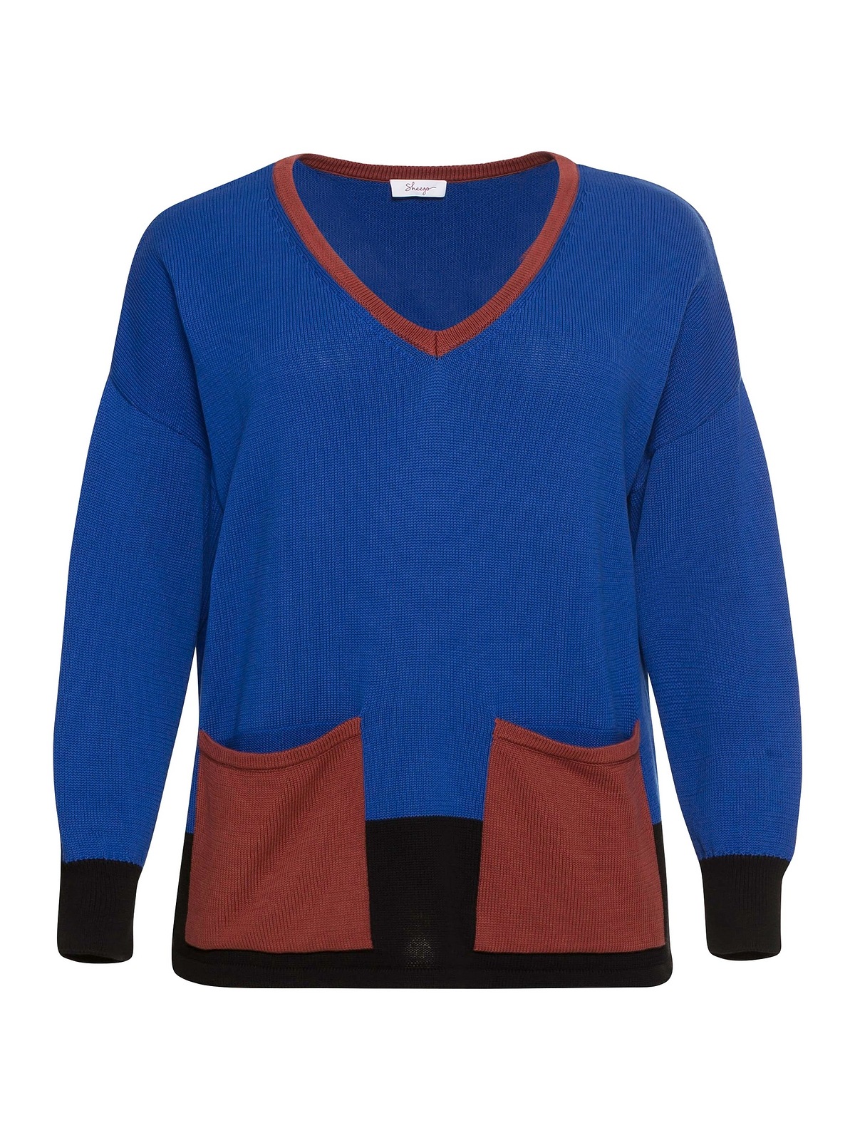 Sheego V-Ausschnitt-Pullover »Pullover«, im Colourblocking-Stil