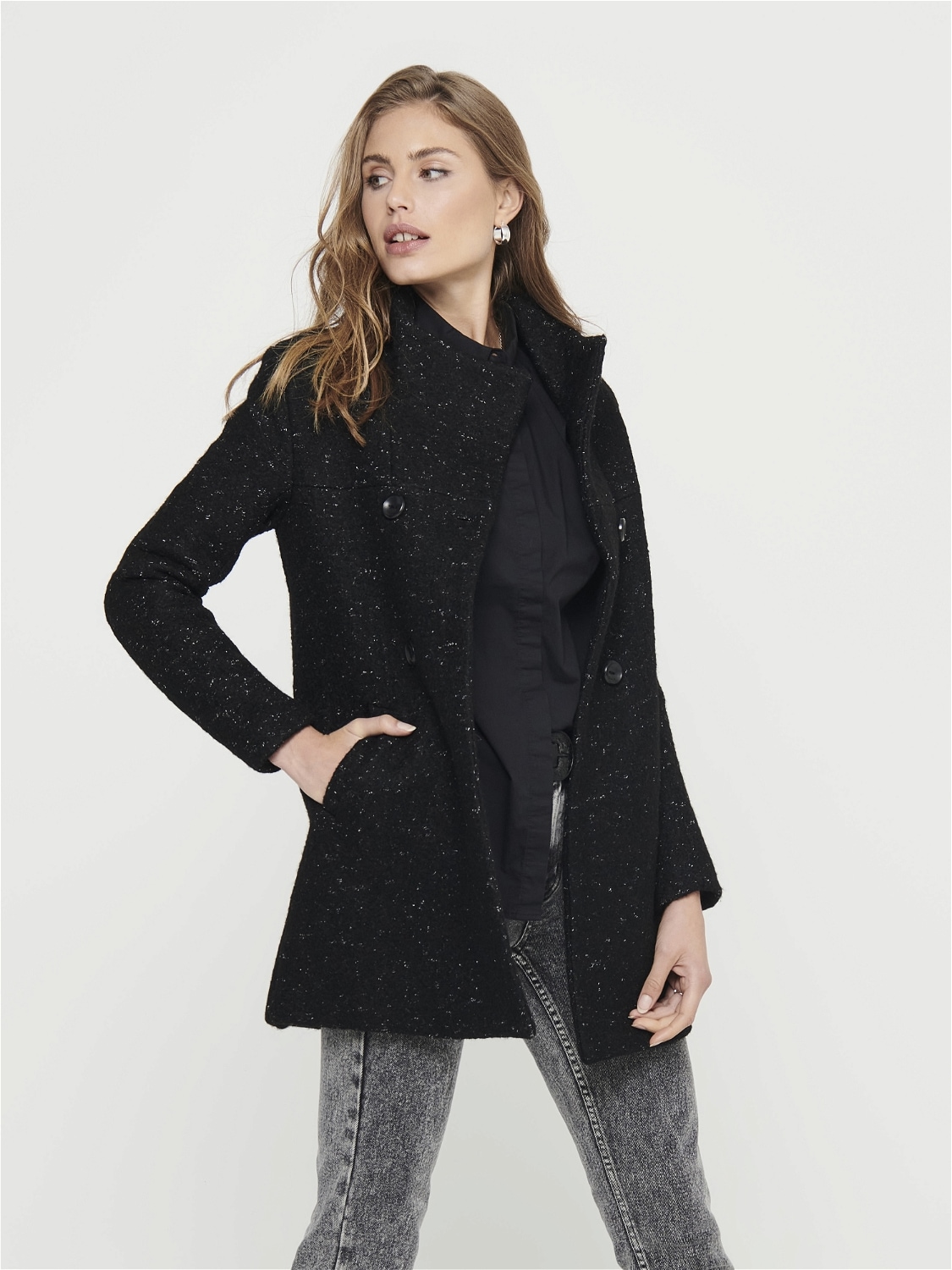 ONLY Langjacke »ONLNEWSOPHIA WOOL COAT OTW CC« mit Wolle