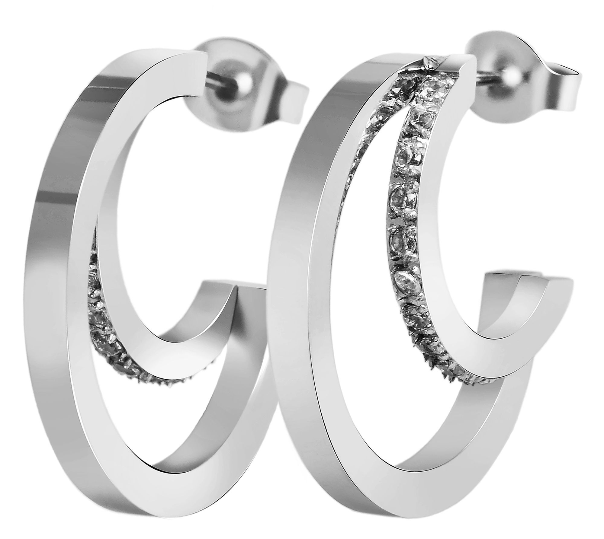 Adelia´s Paar Ohrhänger "Damen Ohrringe – Ohrstecker aus Edelstahl mit Stra günstig online kaufen