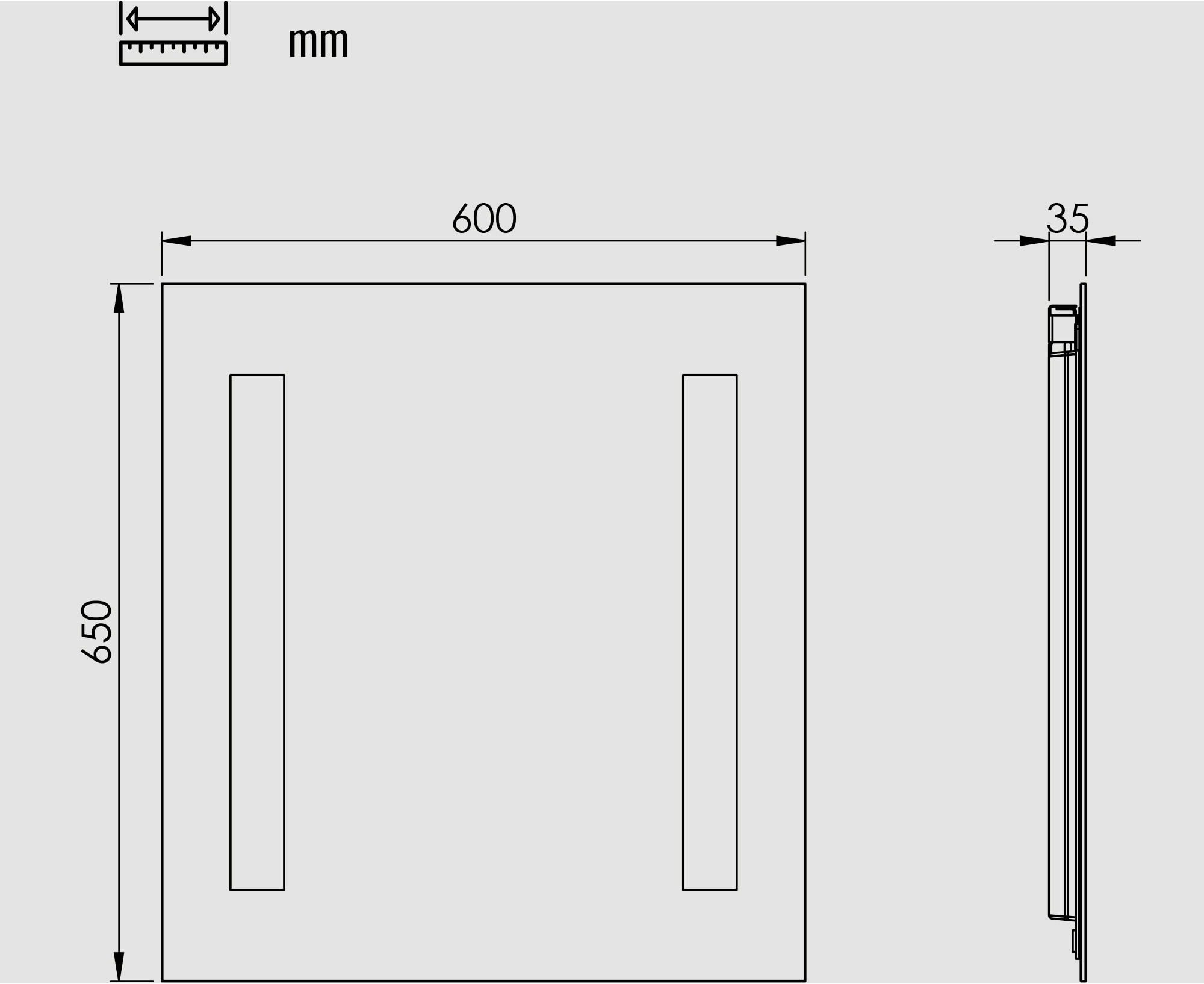 Loevschall Badspiegel »Römö Quadratisch, Spiegel mit LED Beleuchtung, Lichtspiegel«, Verstellbarer Badezimmerspiegel mit Beleuchtung, Dänisches Design