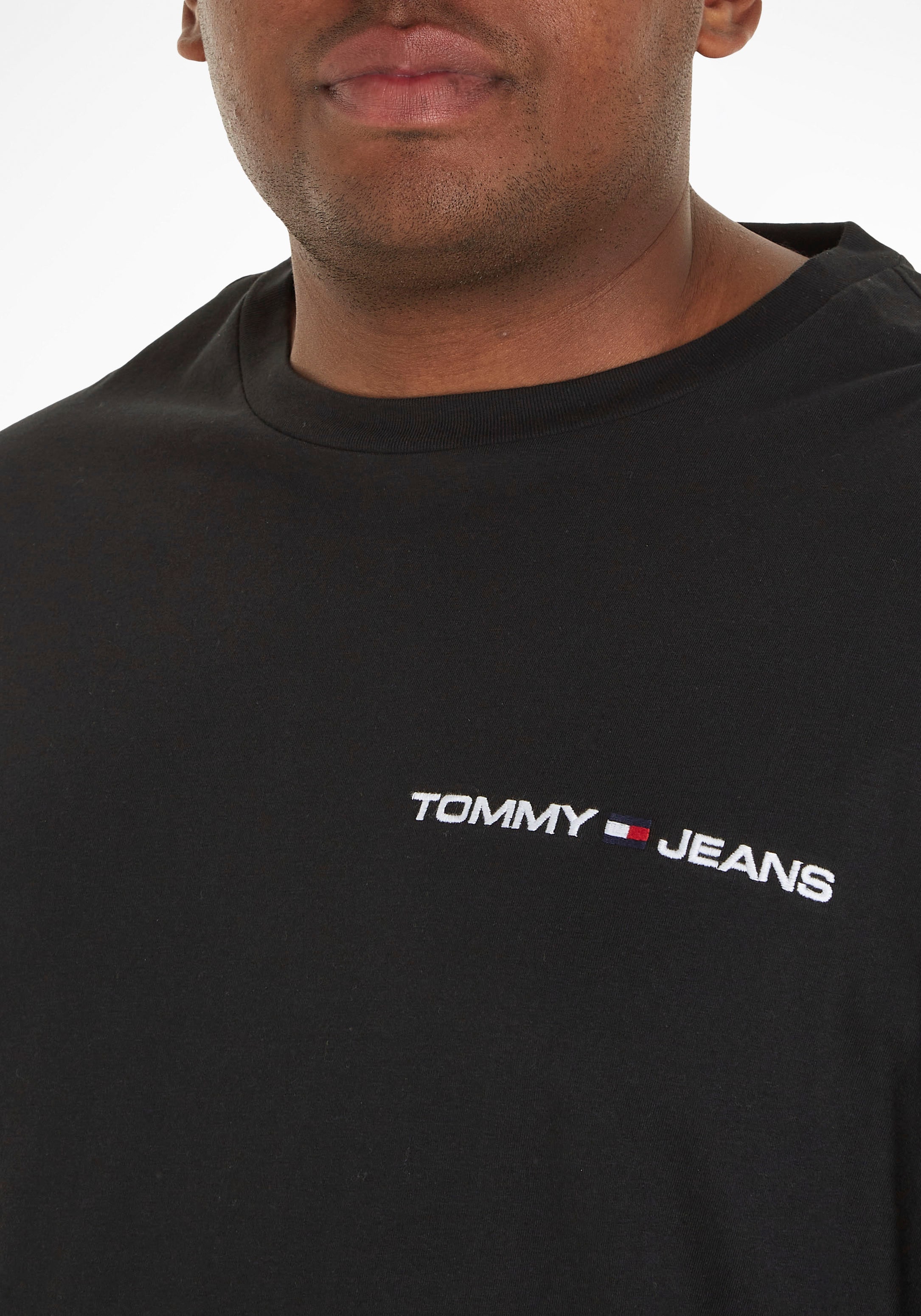 Tommy Jeans Plus Langarmshirt »TJM PLUS LINEAR CHEST L/S TEE«