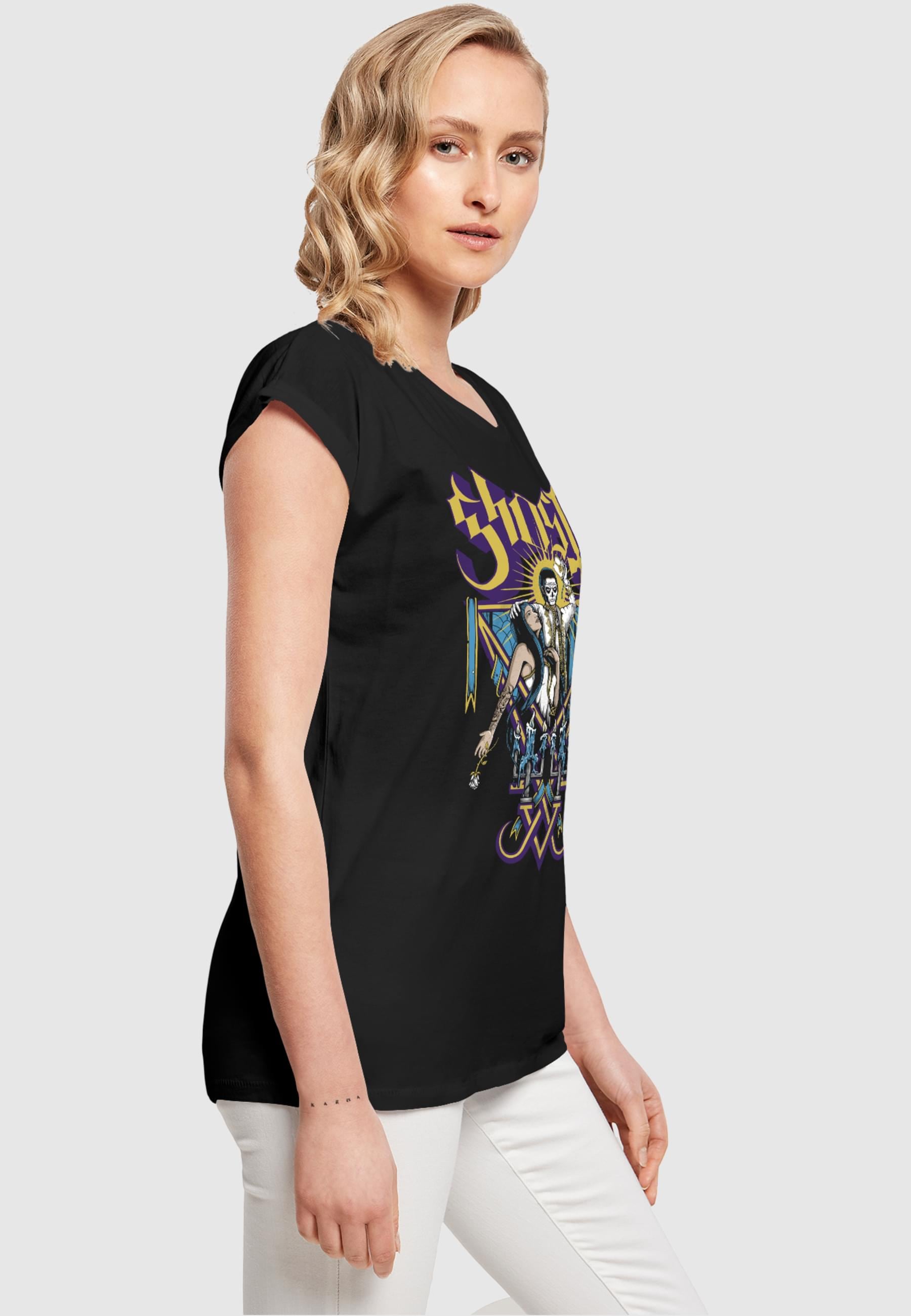 Merchcode T-Shirt »Merchcode Damen Ladies Ghost - Blessing black T-Shirt«, (1 tlg.)
