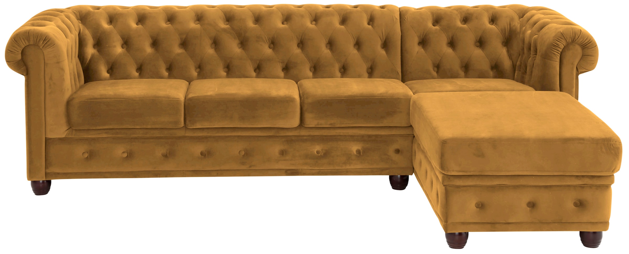 Home affaire Chesterfield-Sofa "New Castle L-Form", hochwertige Knopfheftung in Chesterfield-Design, B/T/H: 255(171/72)