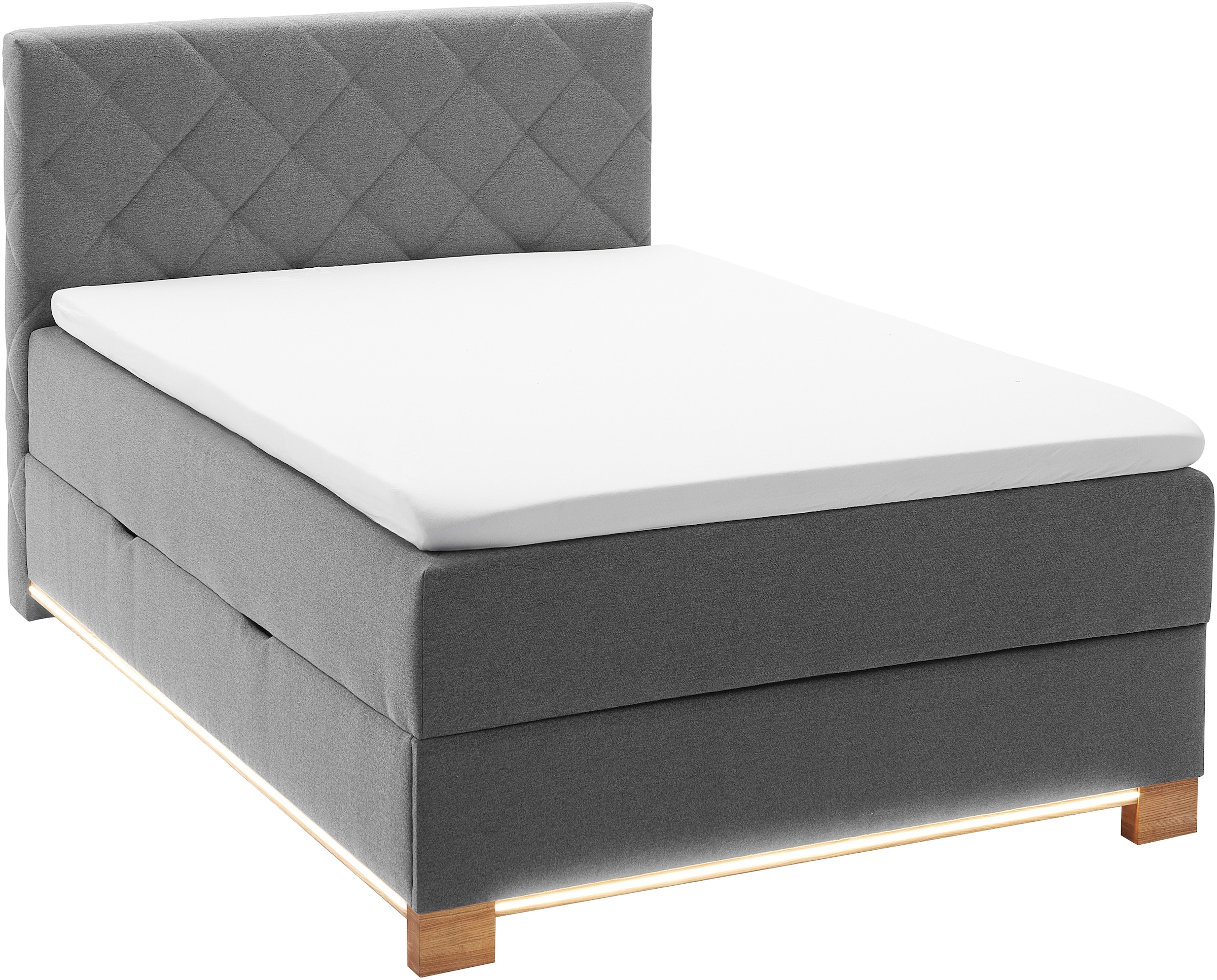 Boxspringbett »Messina«, inkl. Bettkasten, LED-Beleuchtung und Topper