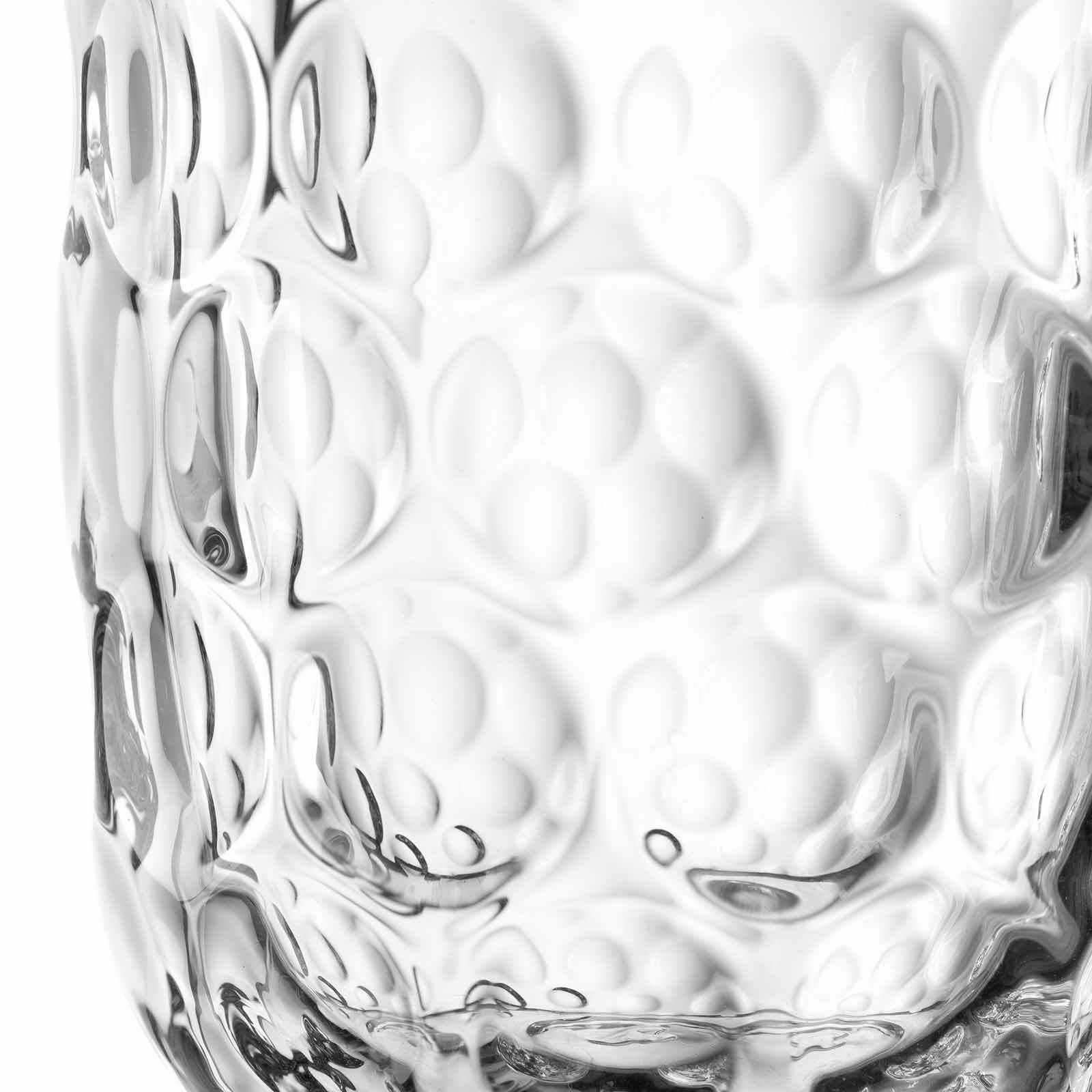 Latte-Macchiato-Glas LEONARDO "Latte Macchiato Gläser (1) Gocce 390 ml 2er Set transparent", bunt (transparent), 2 tlg., Glas, Trinkgefäße, Latte-Macchiato-Glas 2