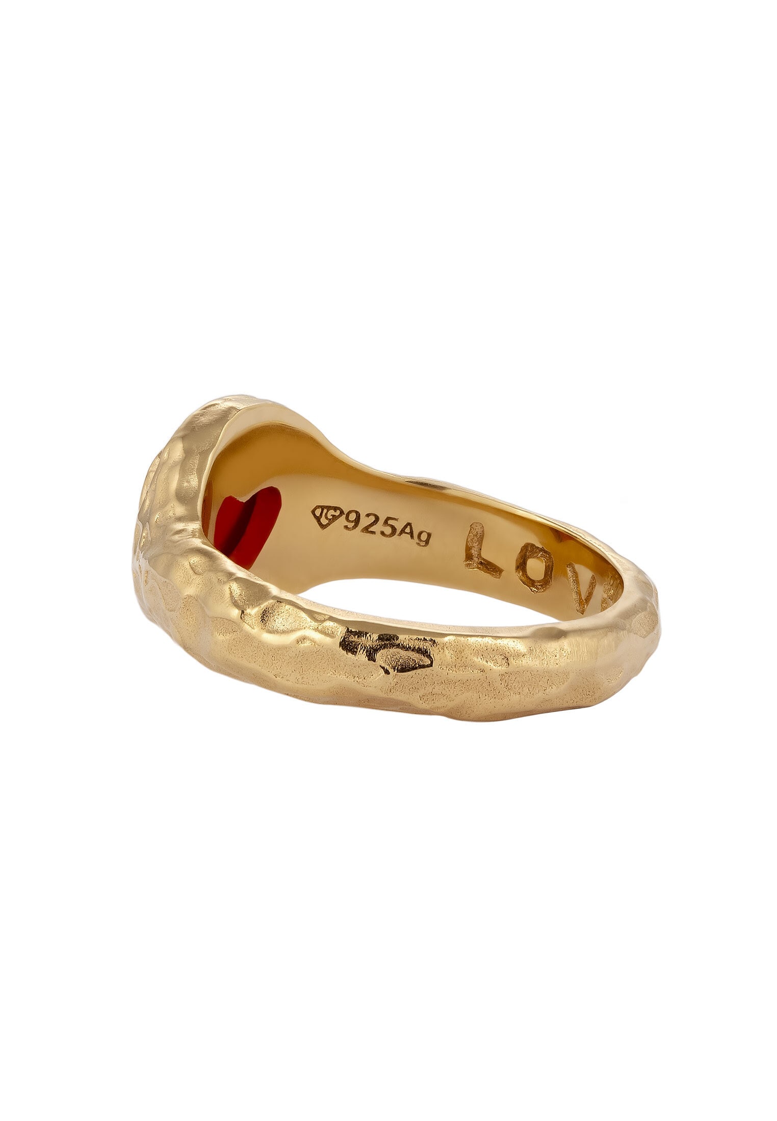 HAZE & GLORY Siegelring »Ring Me hearty Siegelring Herz Onyx Rot 925 Sterling Silber«