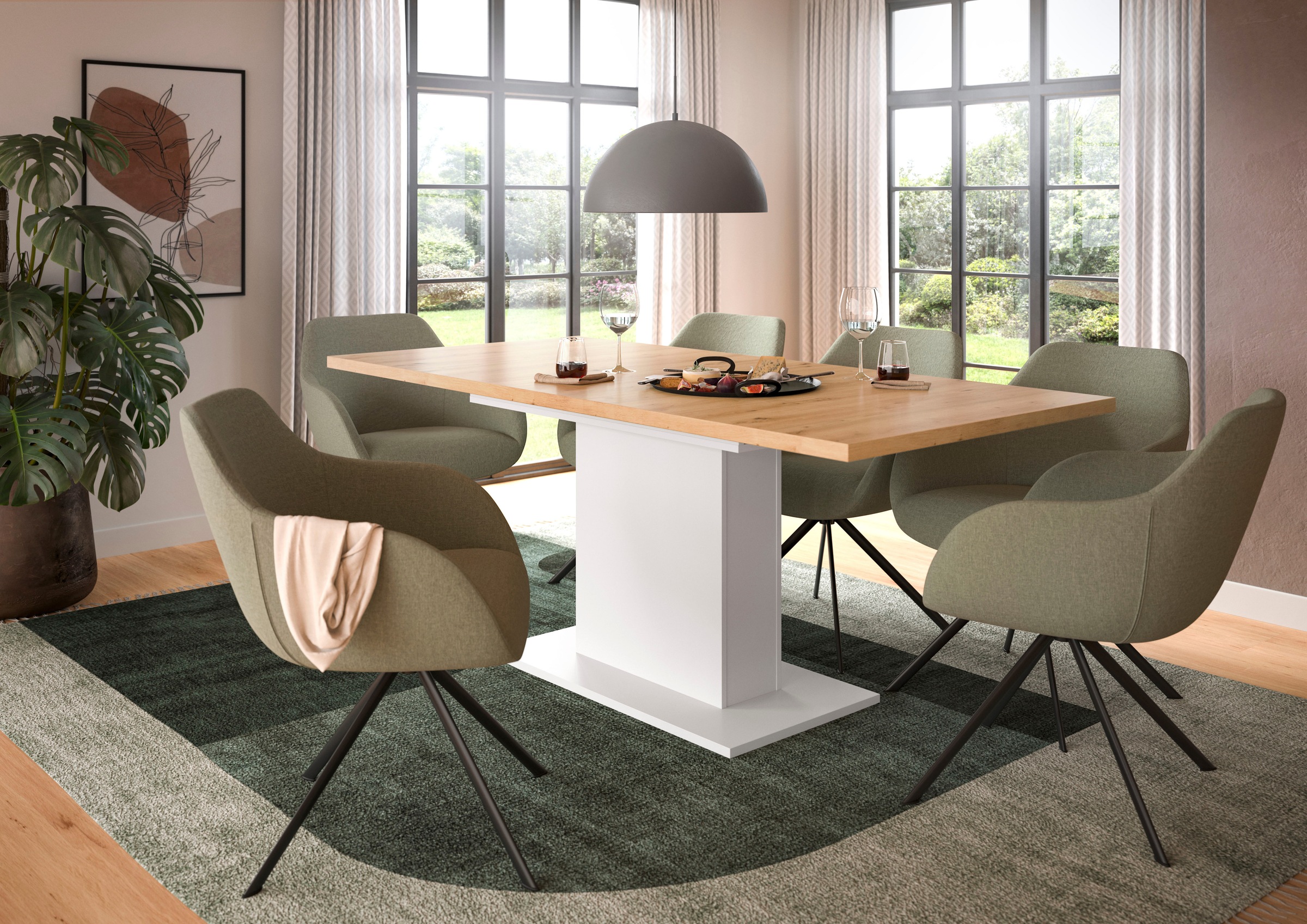 Home affaire Esstisch "Motus, ausziehbar 150 -190 cm, inklusive 40 cm Einle günstig online kaufen