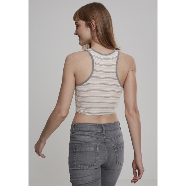 URBAN CLASSICS T-Shirt »Damen Ladies Rib Stripe Cropped Top«, (1 tlg.)  online bestellen | BAUR