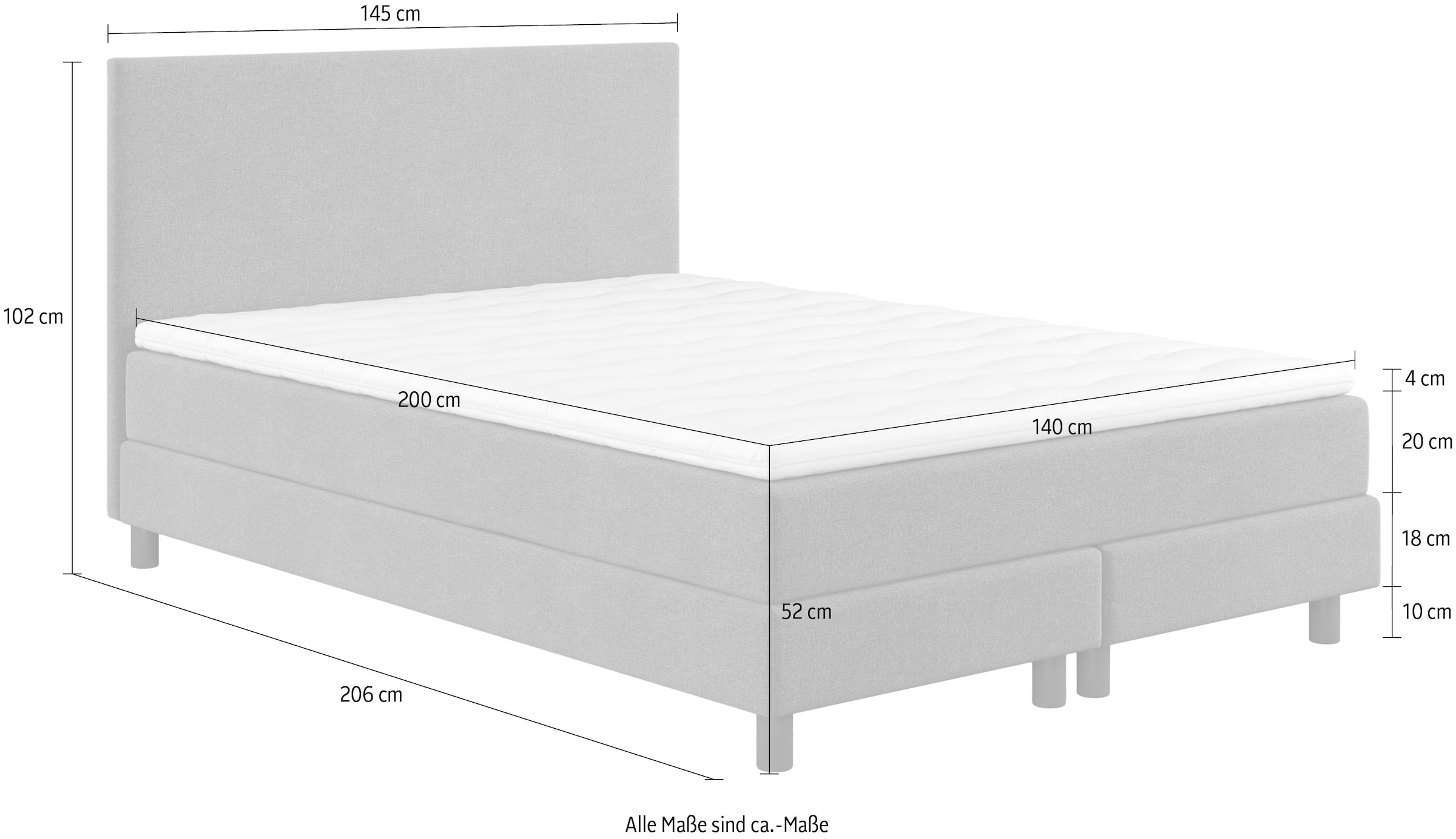 COTTA Boxbett »Andorra«, inkl. Topper, erhältlich in verschiedenen Breiten