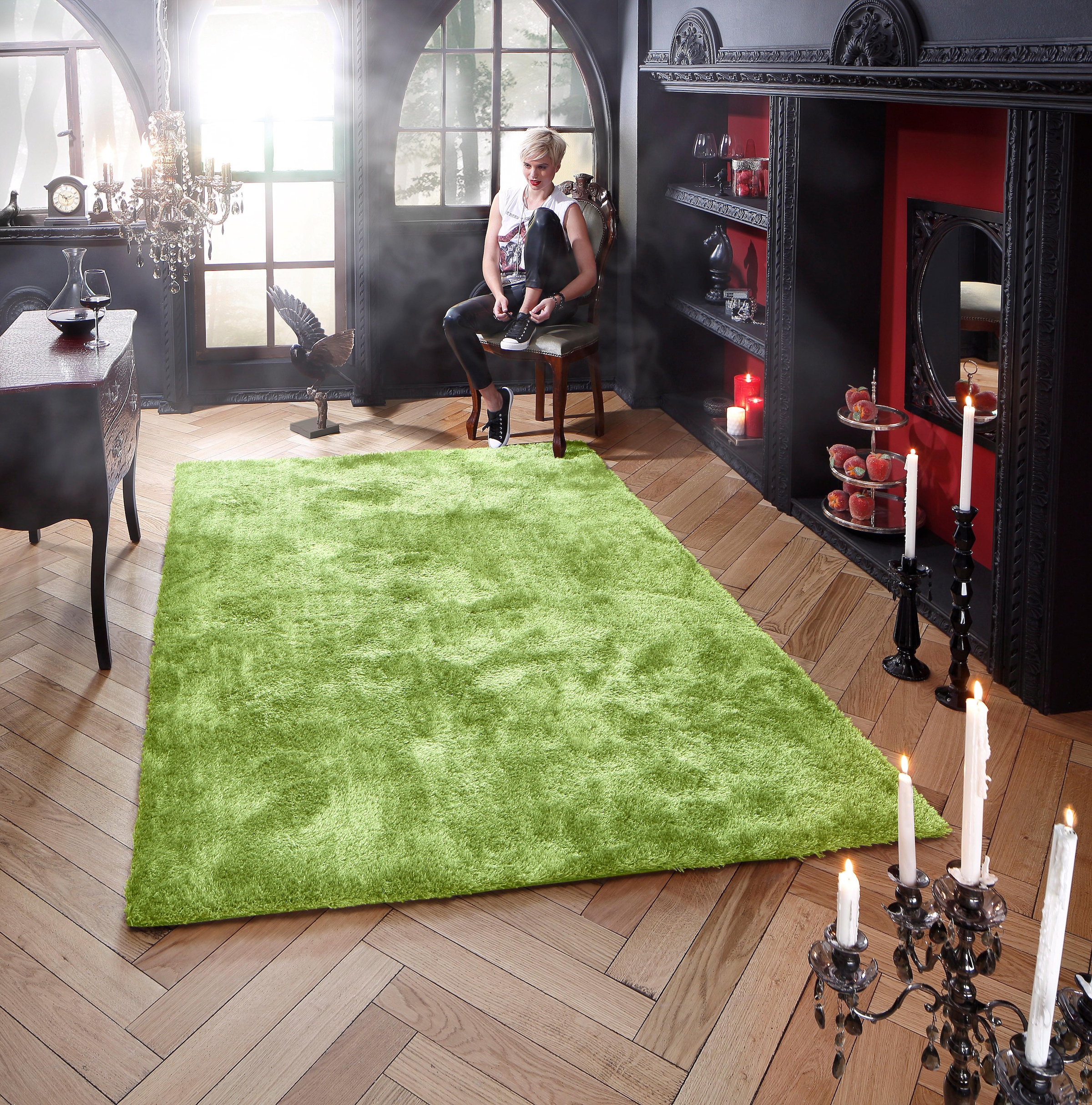 Bruno Banani Teppich »Dana Teppich, besonders weich und kuschelig, Kundenliebling«, rechteckig, 30 mm Höhe, uni, Mikrofaser Teppiche, Wohnzimmer, Schlafzimmer, Esszimmer
